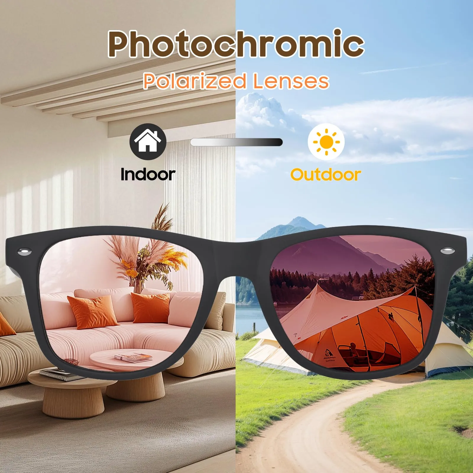 Ymmott Occhiali da Sole Polarizzati Retrò Protezione UV400, 52 mm - immagine 2