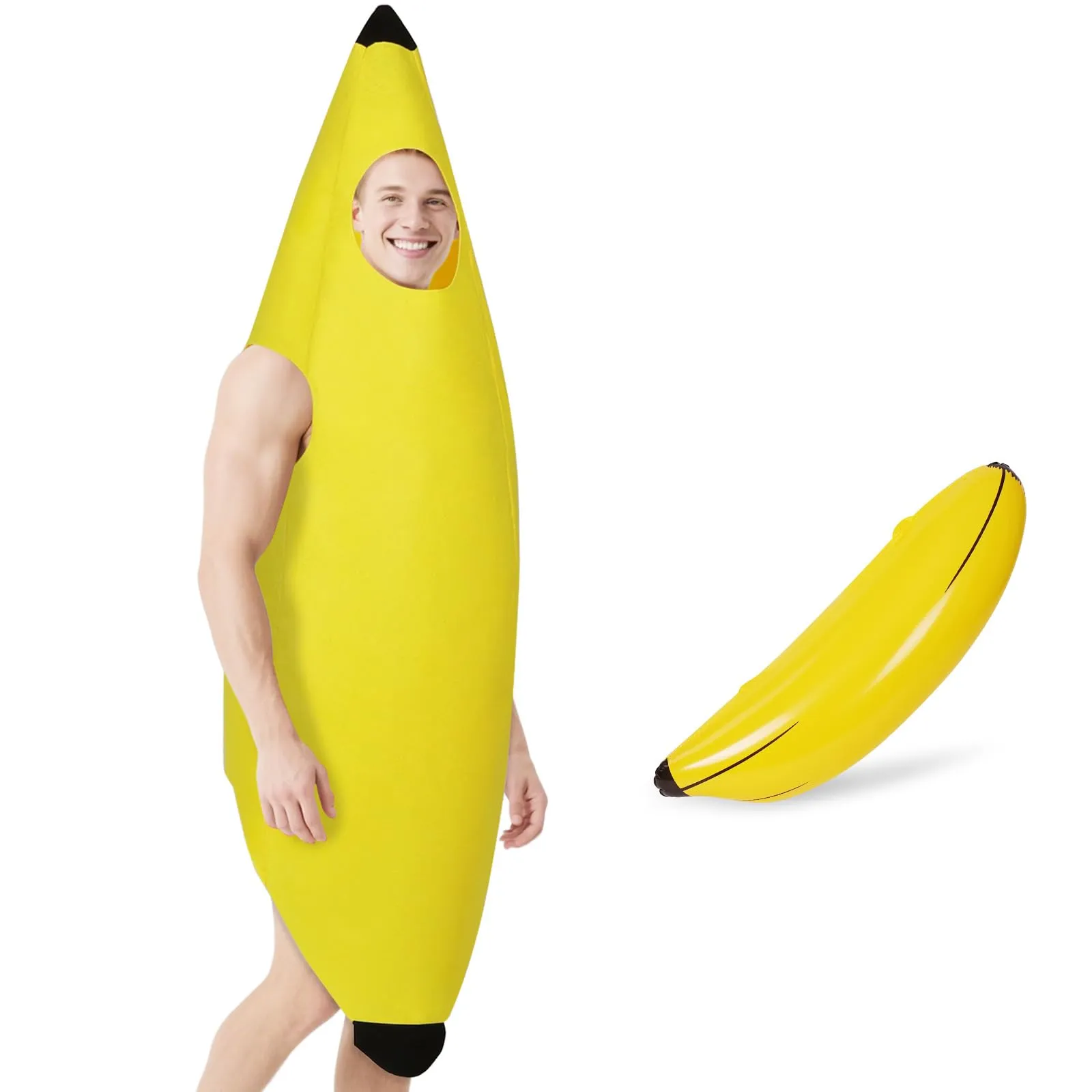 AYBUY Costume Banana per Adulti con Banana Gonfiabile, Unisex - immagine 1