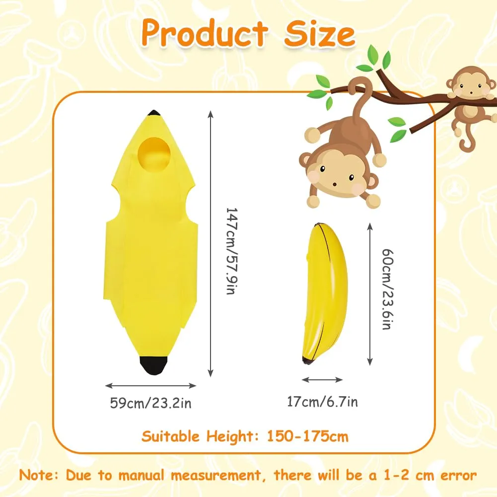 AYBUY Costume Banana per Adulti con Banana Gonfiabile, Unisex - immagine 2