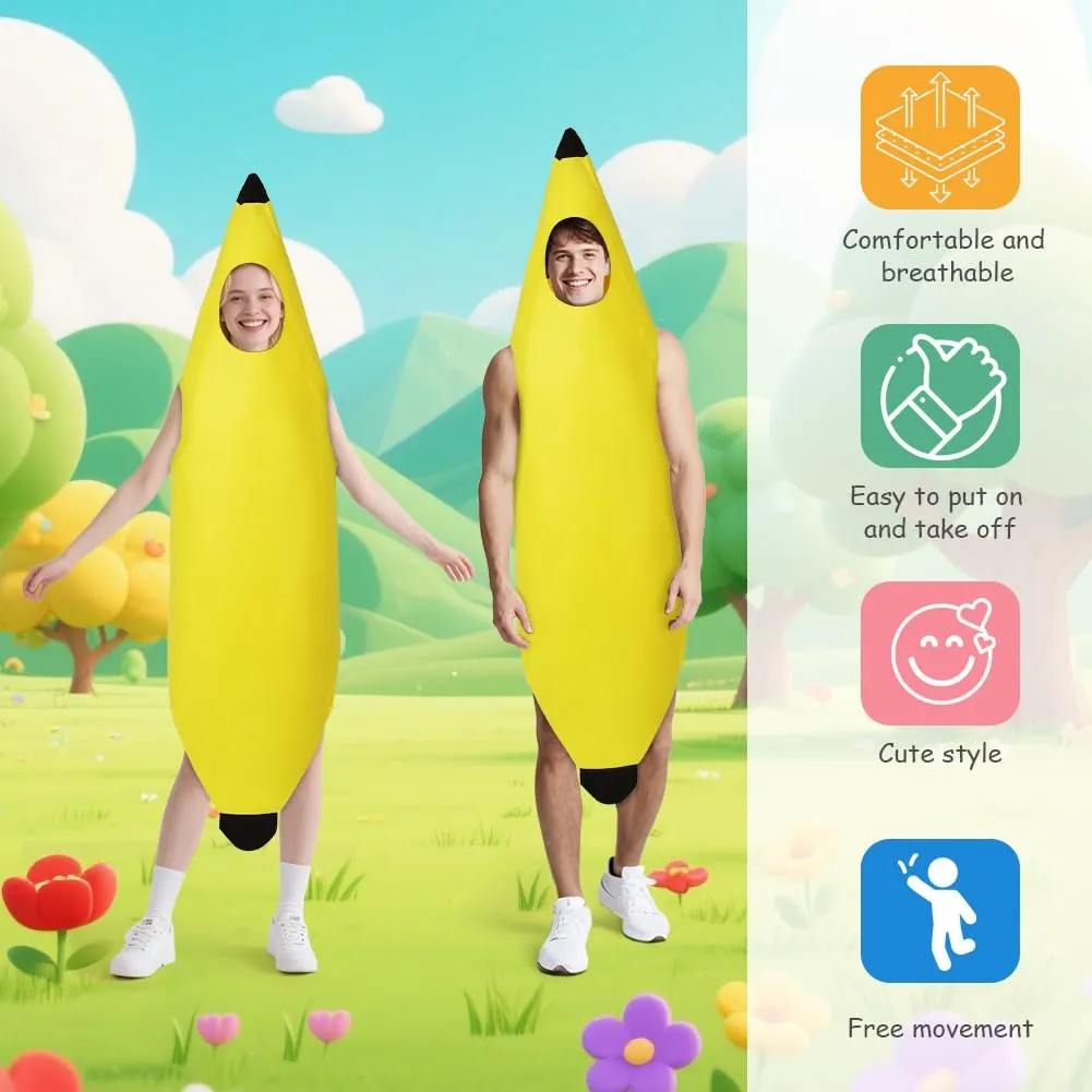 AYBUY Costume Banana per Adulti con Banana Gonfiabile, Unisex - immagine 3