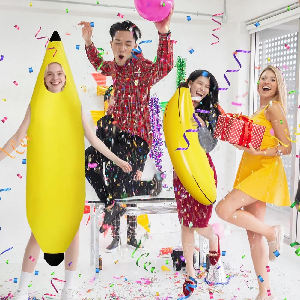 AYBUY Costume Banana per Adulti con Banana Gonfiabile, Unisex - immagine 6