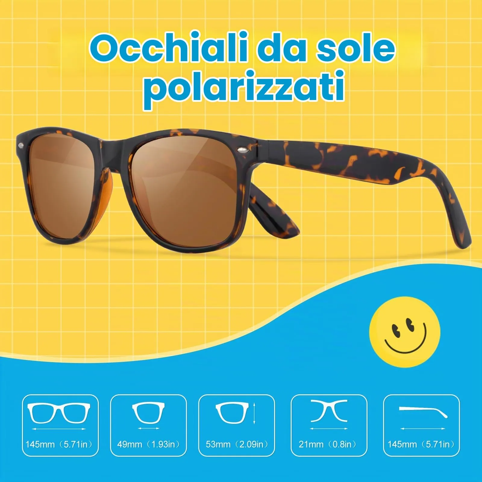 Ymmott Occhiali da Sole Polarizzati Stile Retrò Protezione UV400 per Uomo e Donna - immagine 3