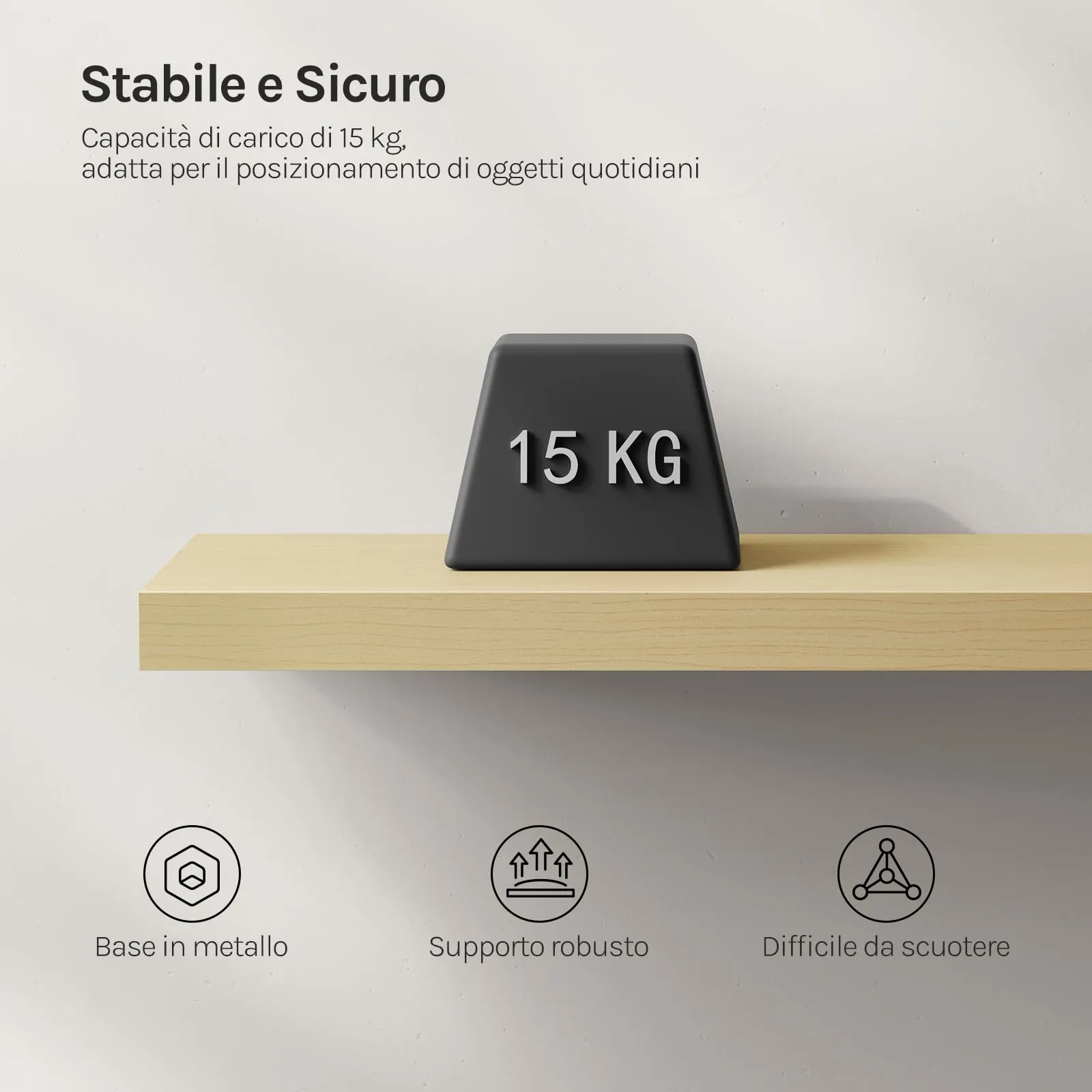 WOLTU Mensola da Muro in MDF Rovere, 25x22.9x3.8 cm - immagine 4