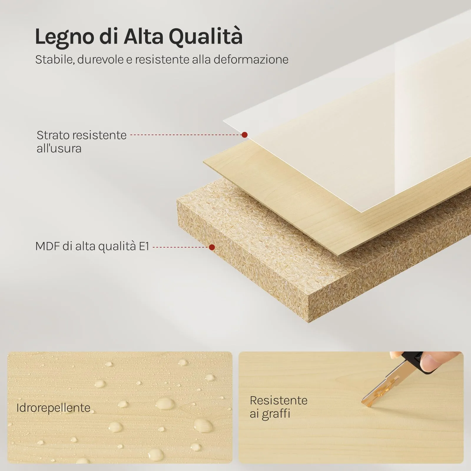 WOLTU Mensola da Muro in MDF Rovere, 25x22.9x3.8 cm - immagine 5