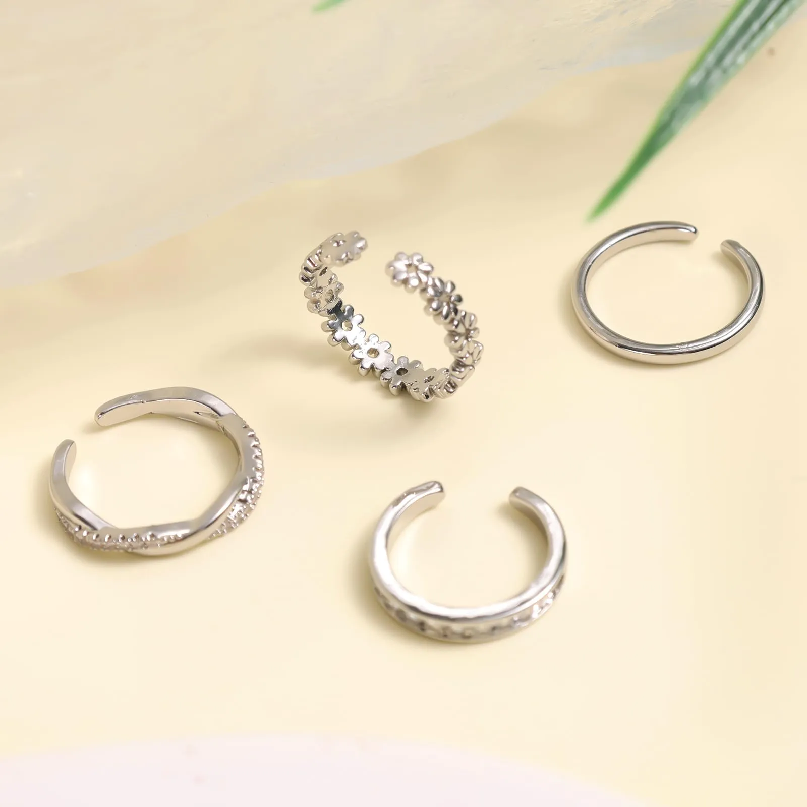 Mikovivi Anelli per Dita dei Piedi Regolabili, 4 Pezzi, Argento - immagine 3