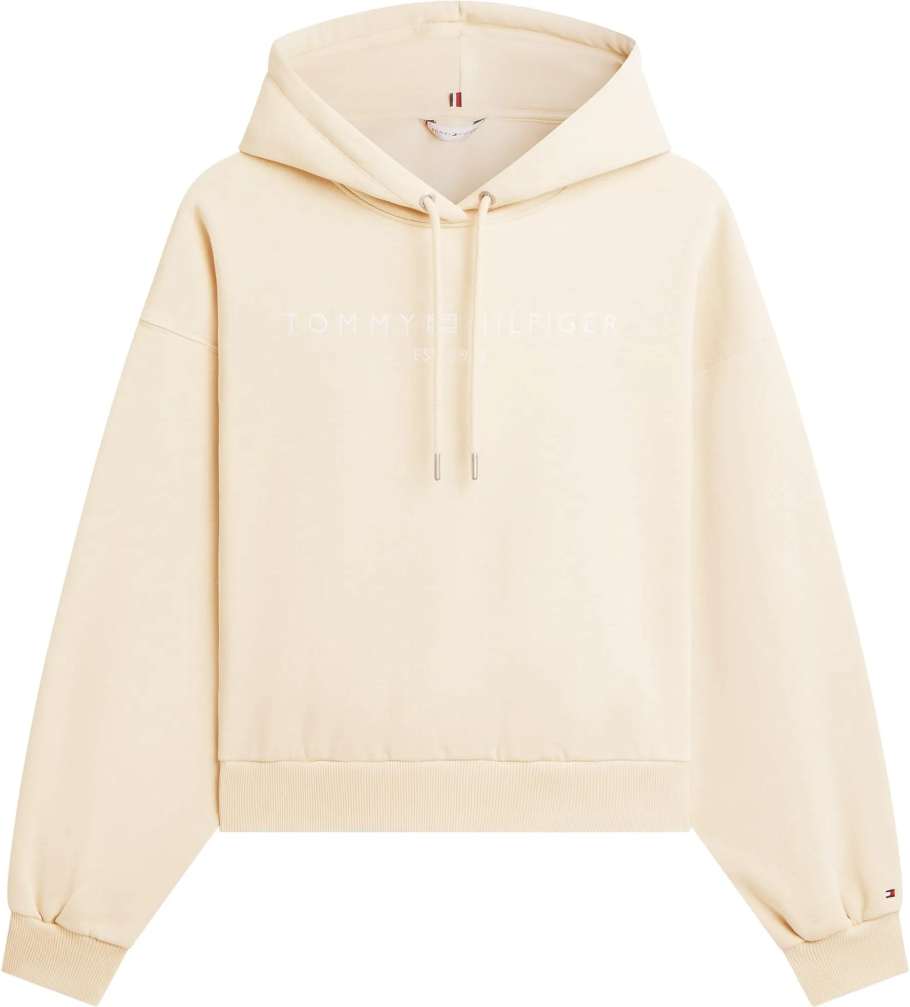 Tommy Hilfiger Donna Felpa con Cappuccio Corp Logo, Avorio, XL - immagine 6