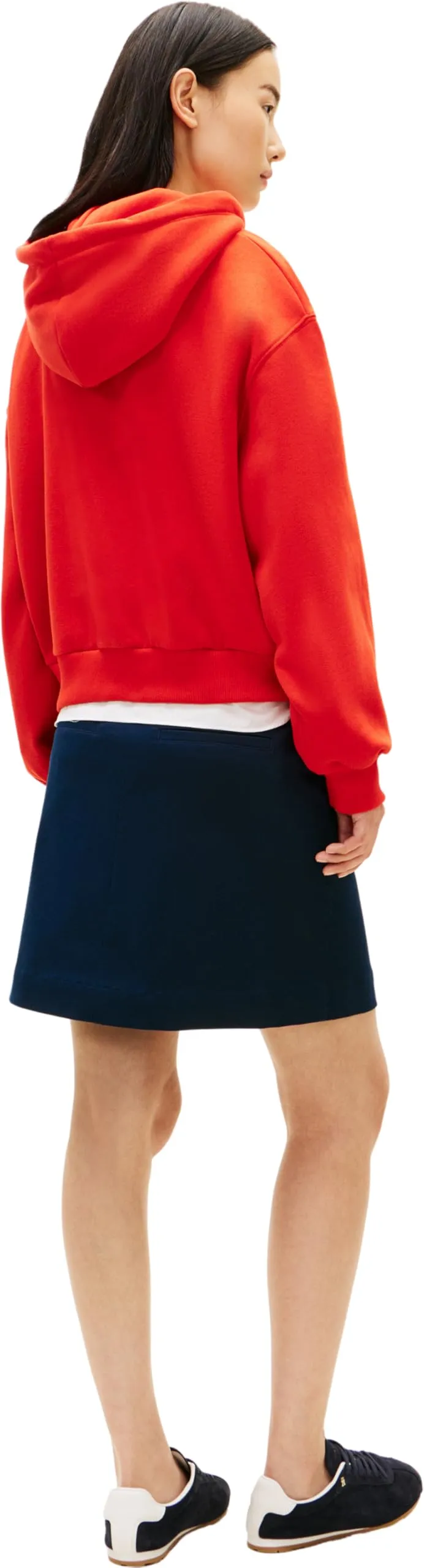 Tommy Hilfiger Donna Felpa con Cappuccio Corp Logo, Rosso Fireworks, XXS - immagine 2