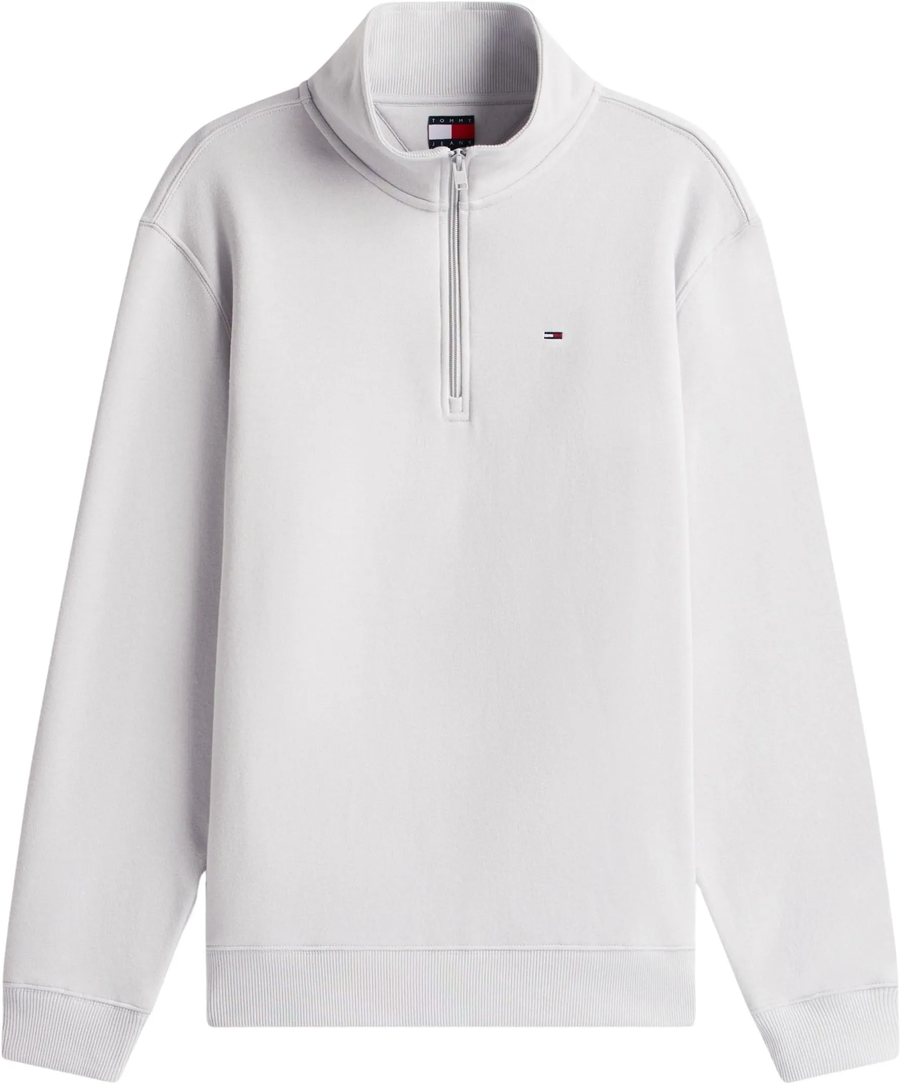 Tommy Jeans Felpa con Cerniera Fleece Collo a Lupetto, Grigio (Helium), XXL - immagine 6