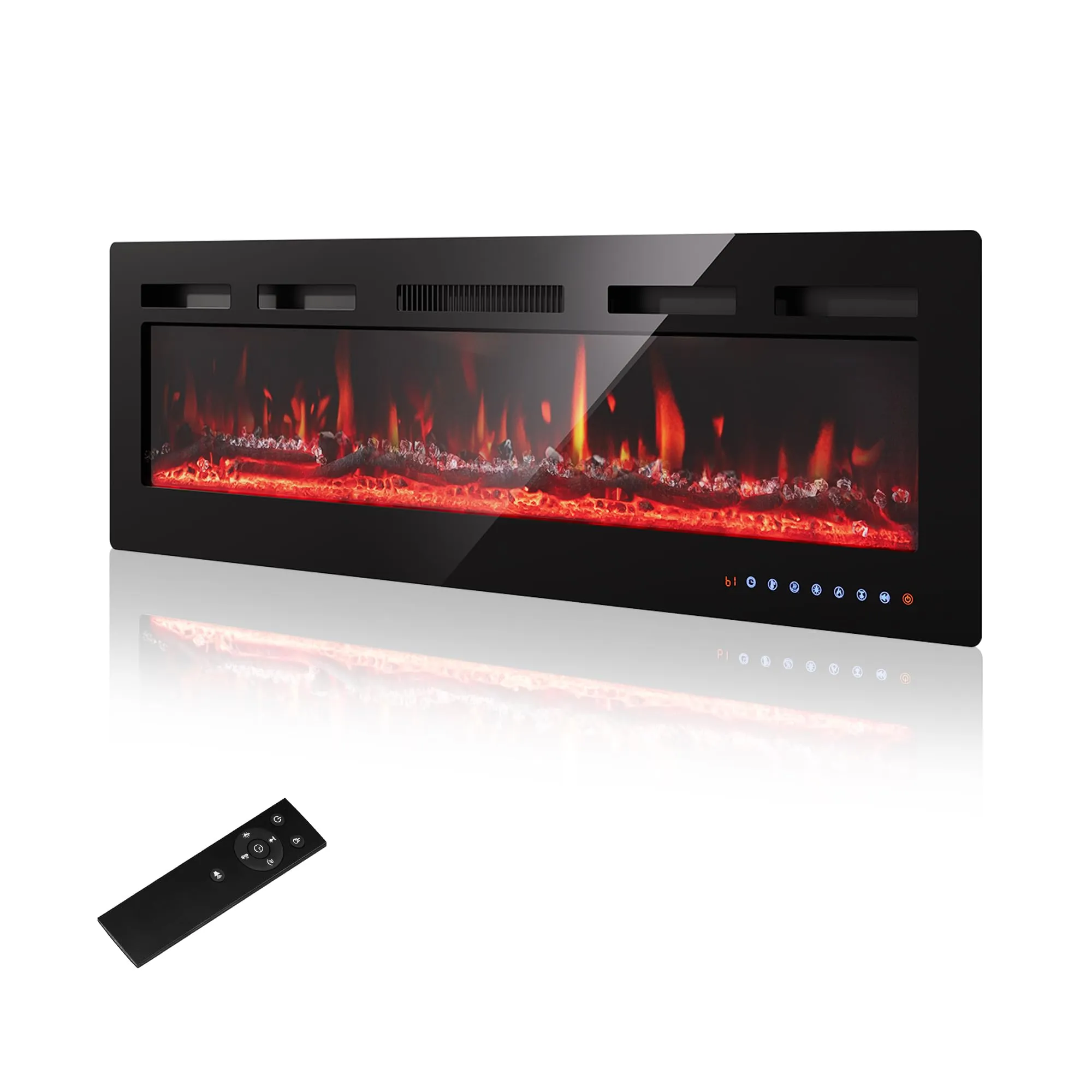 PURFINO Camino Elettrico 50"/127cm, Fiamma 12 Colori, 900W/1800W, Termostato, Touchscreen & Telecomando, IF-1850 - immagine 1