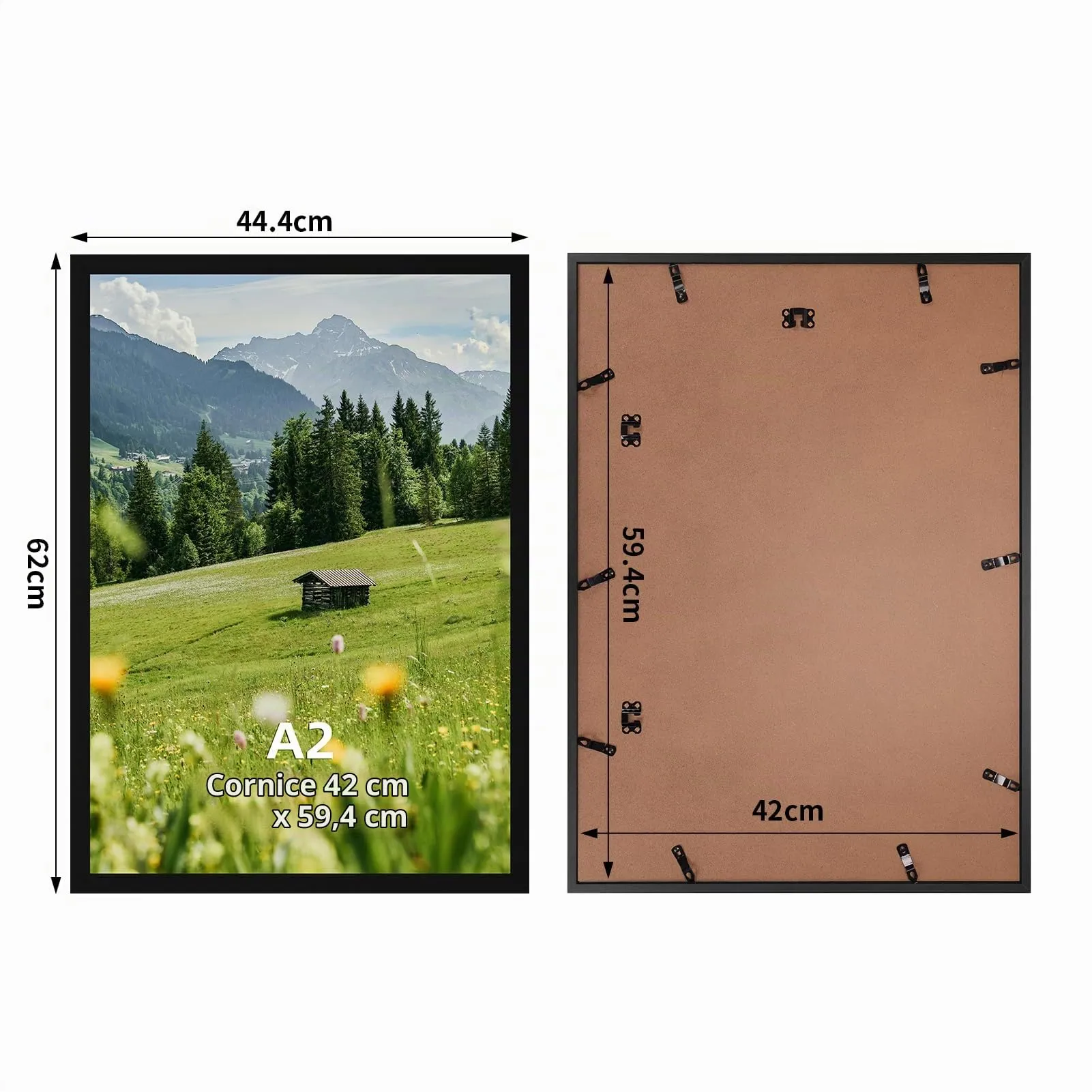Hoikwo Cornice A2 in Alluminio, Nera, Set di 3 - immagine 2