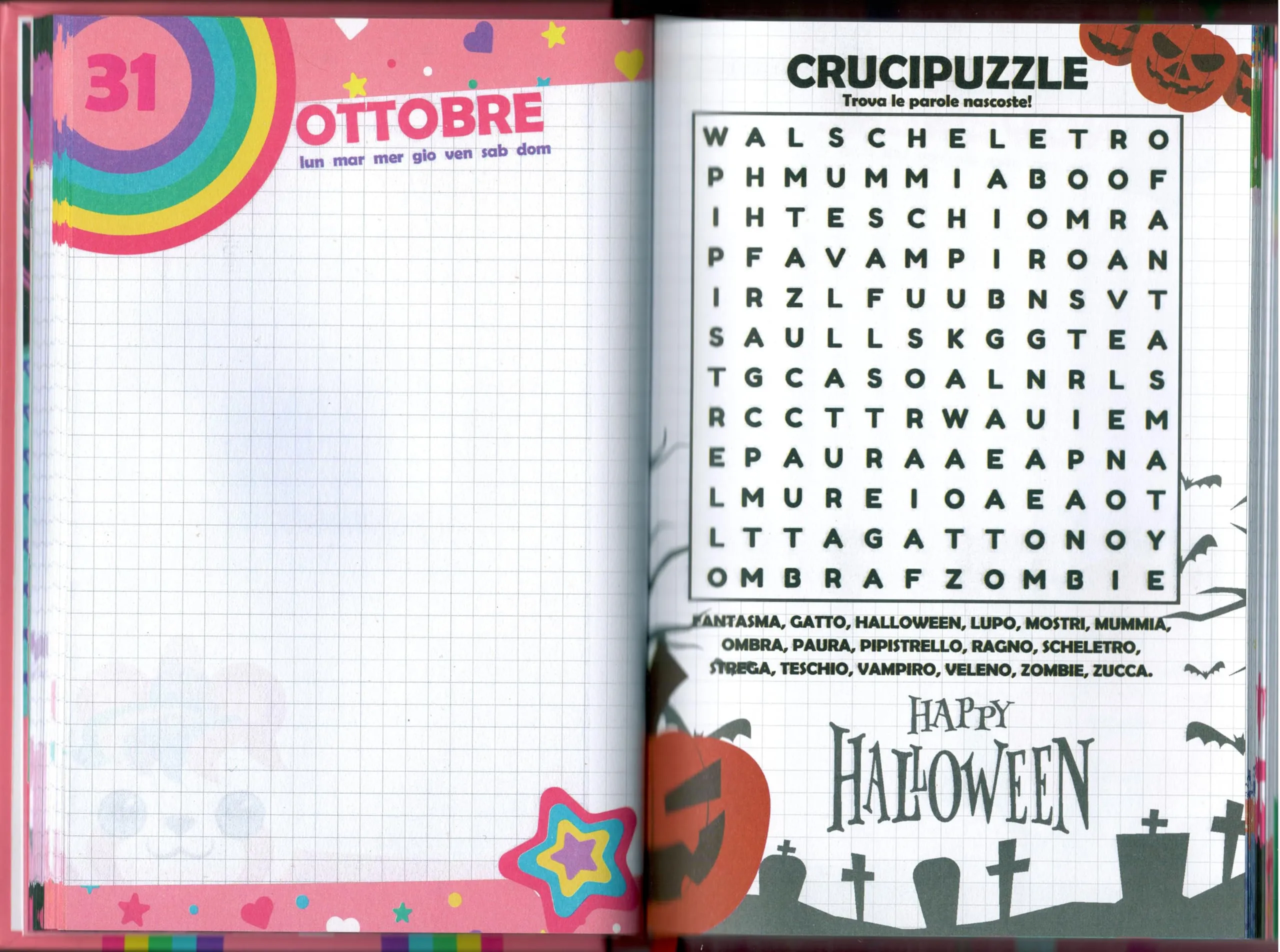 Julian Ross Diario Scuola Bambini Pandacorno Fluffy - 12 Mesi, 320 Pagine, 14,8x21 cm, Non Datato, Copertina Rigida - immagine 3