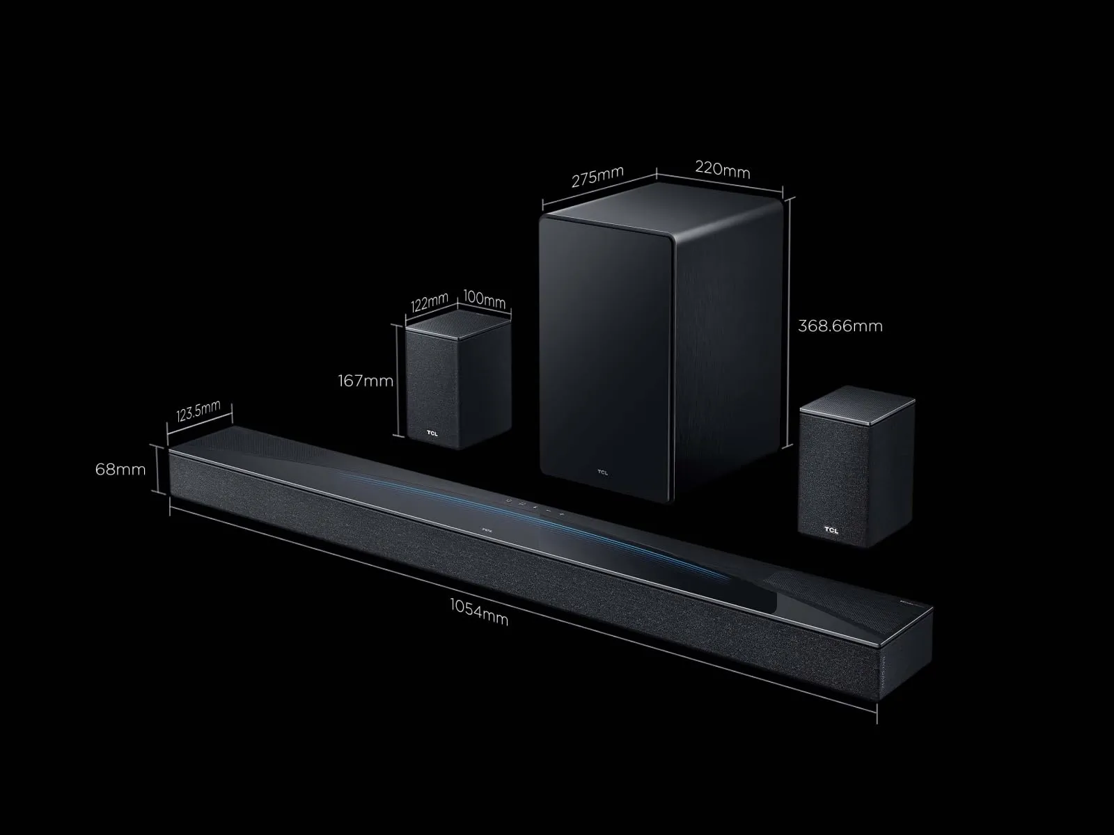 TCL Q85H Pro 7.1.4 Channel Soundbar, 860W, Dolby Atmos, DTS:X, Bluetooth 5.1, HDMI 2.1 Passthrough - immagine 2