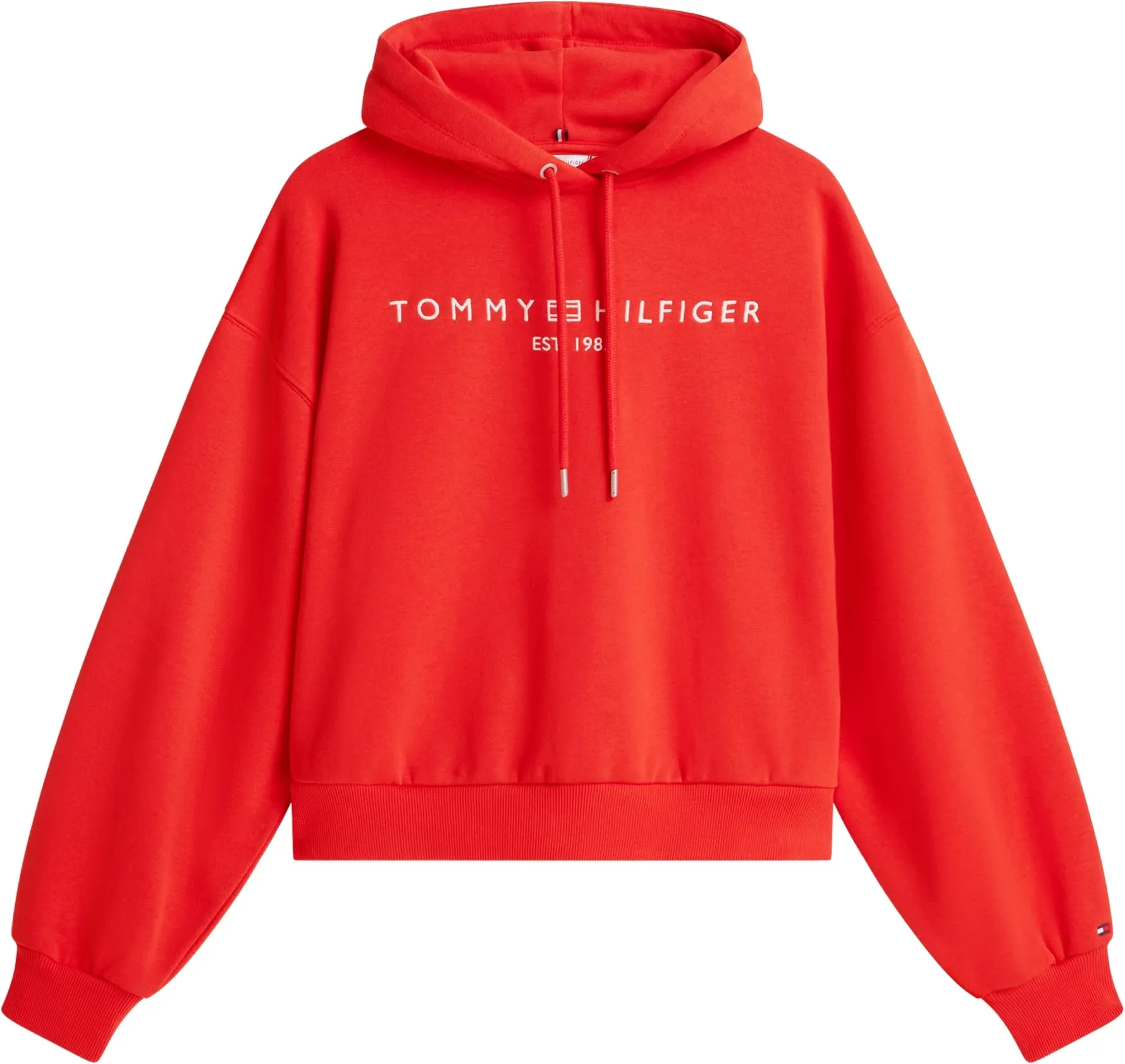 Tommy Hilfiger Donna Felpa con Cappuccio Corp Logo, Rosso (Fireworks), XS - immagine 6