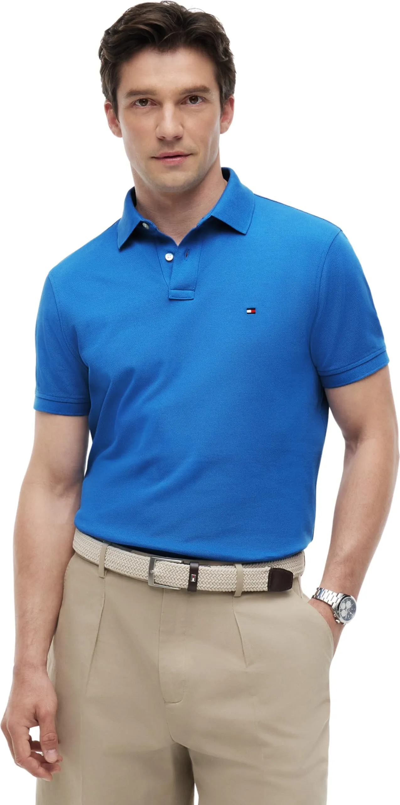 Tommy Hilfiger 1985 Regular Fit Polo Shirt, Blue Orbit, M - immagine 1