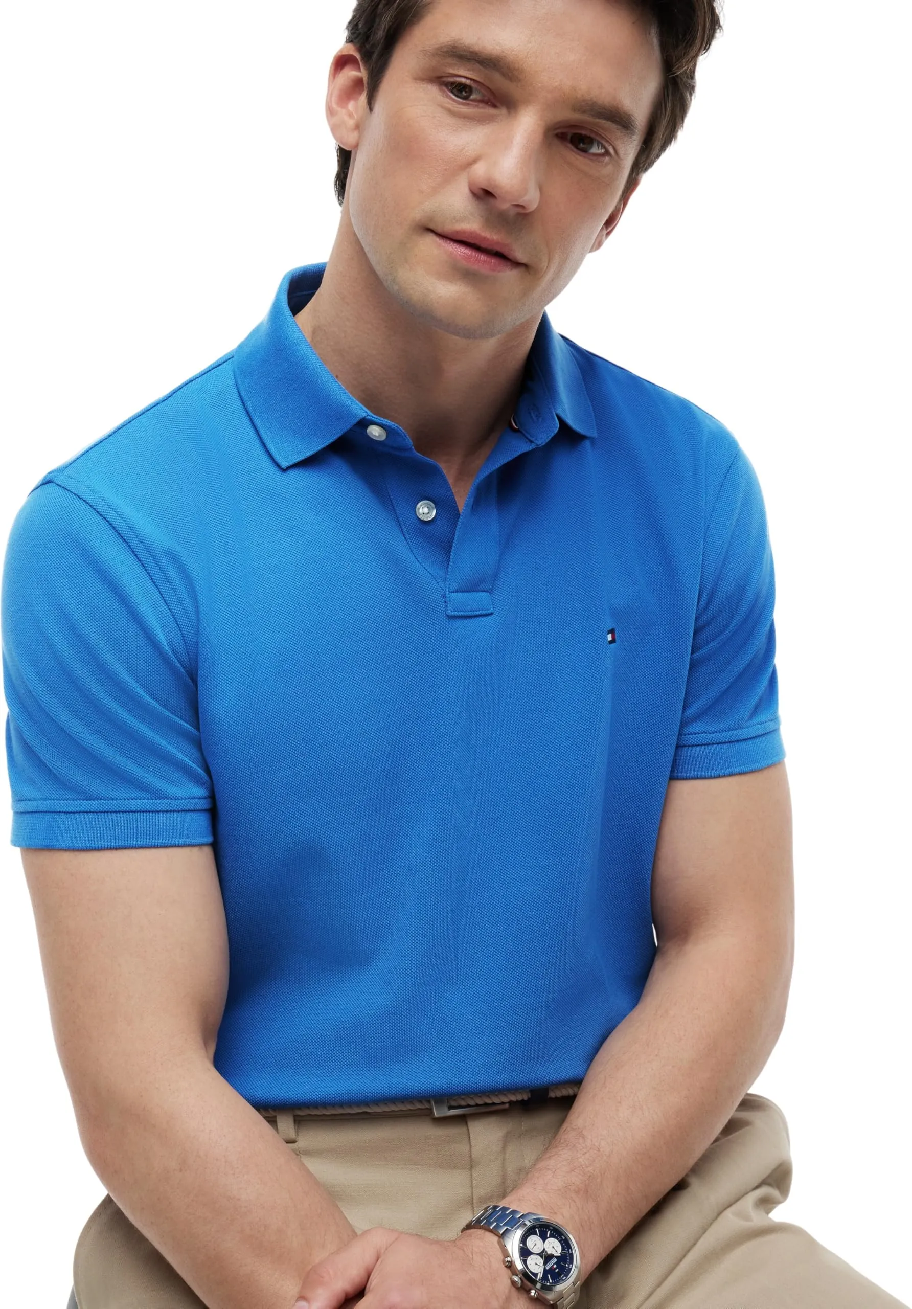 Tommy Hilfiger 1985 Regular Fit Polo Shirt, Blue Orbit, S - immagine 5