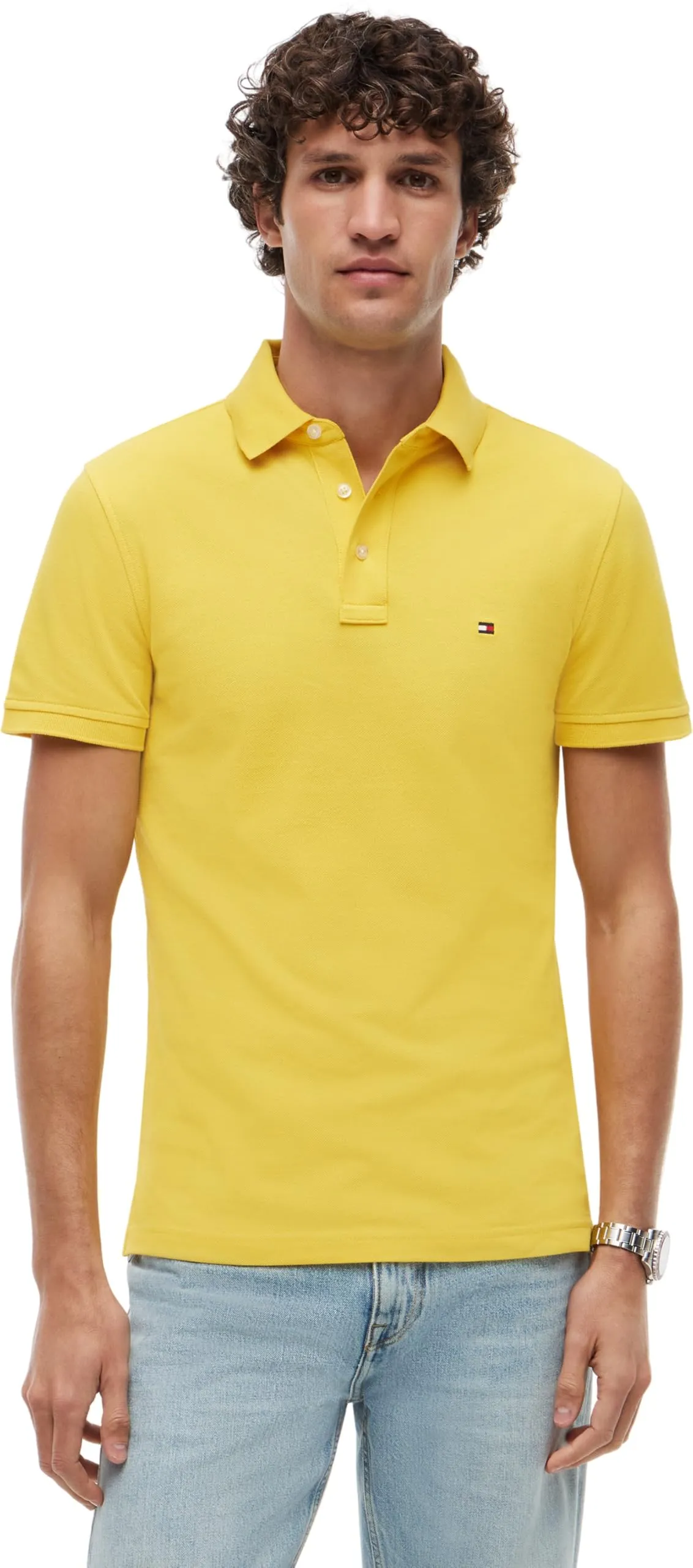 Tommy Hilfiger 1985 Slim Fit Polo Shirt, Morningside Yellow, M - immagine 1
