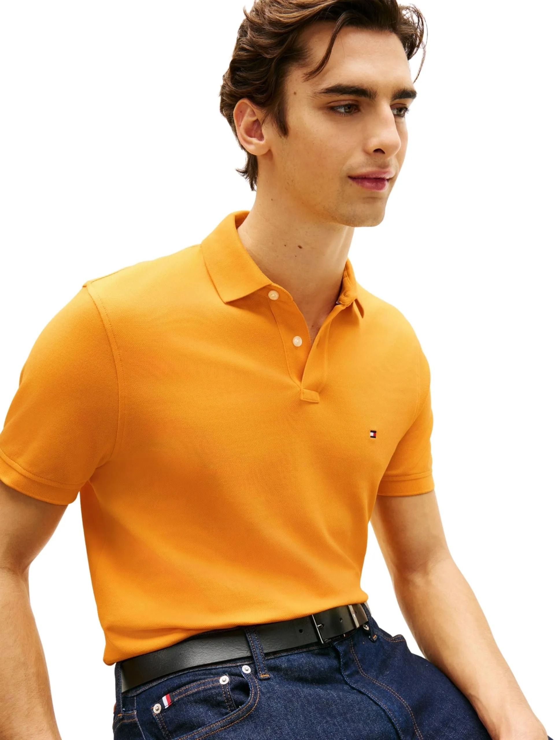 Tommy Hilfiger Polo Maniche Corte 1985 Regular Fit, Orange Flash, XXL - immagine 4