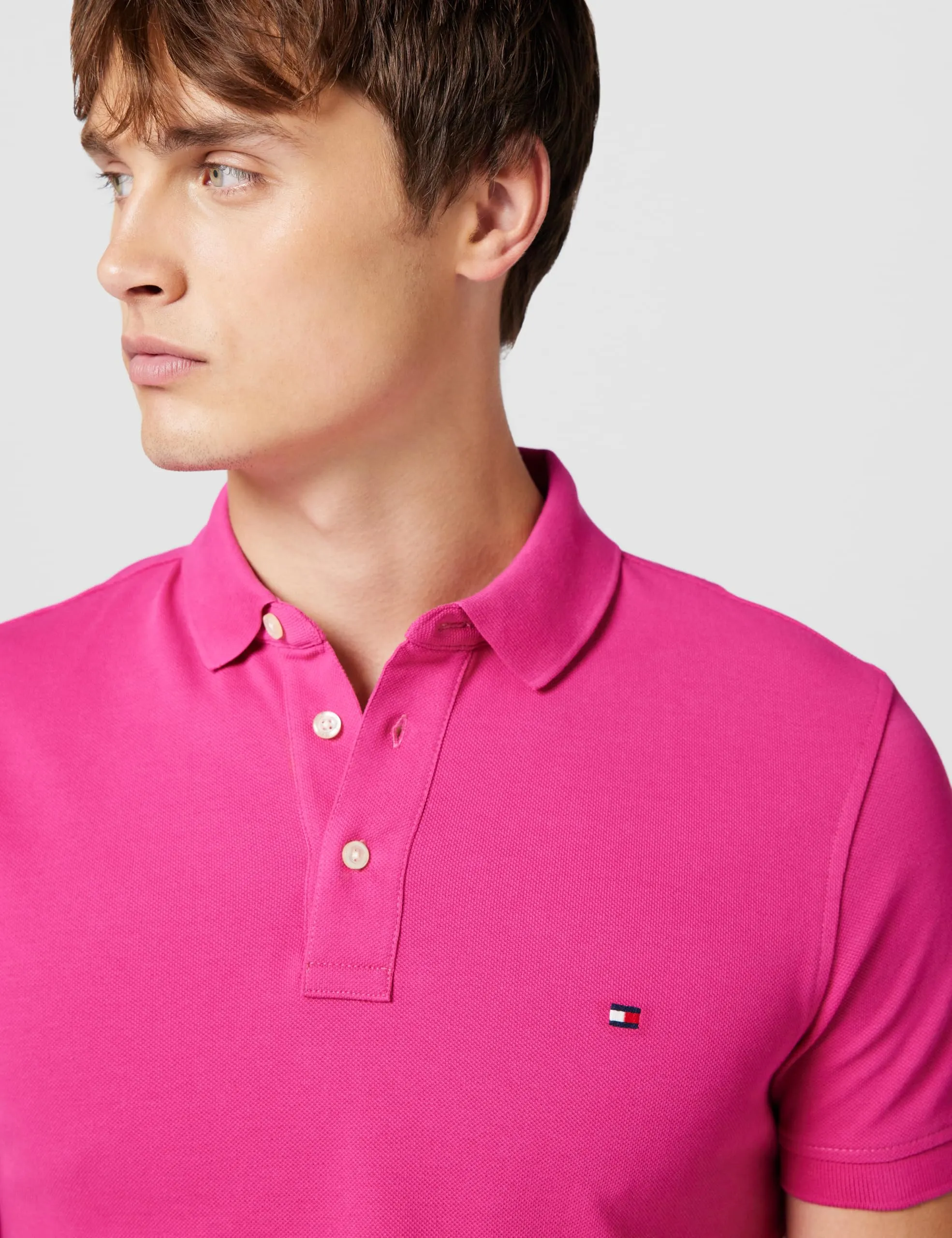 Tommy Hilfiger 1985 Slim Fit Polo Shirt, Rosa (Eccentric Magenta), XS - immagine 3