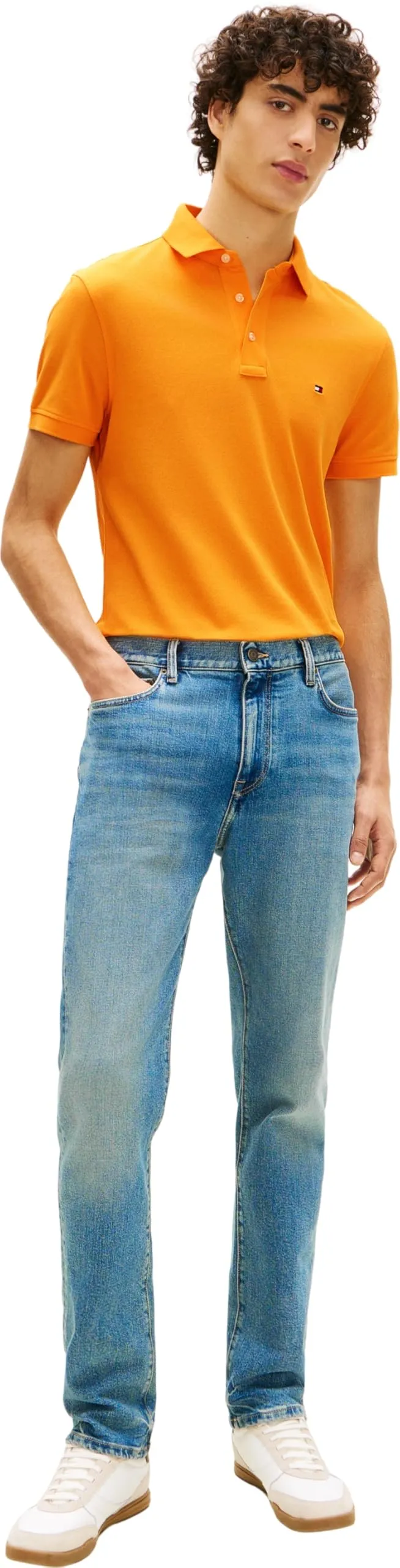 Tommy Hilfiger 1985 Slim Fit Polo Shirt, Orange Flash, XL - immagine 5