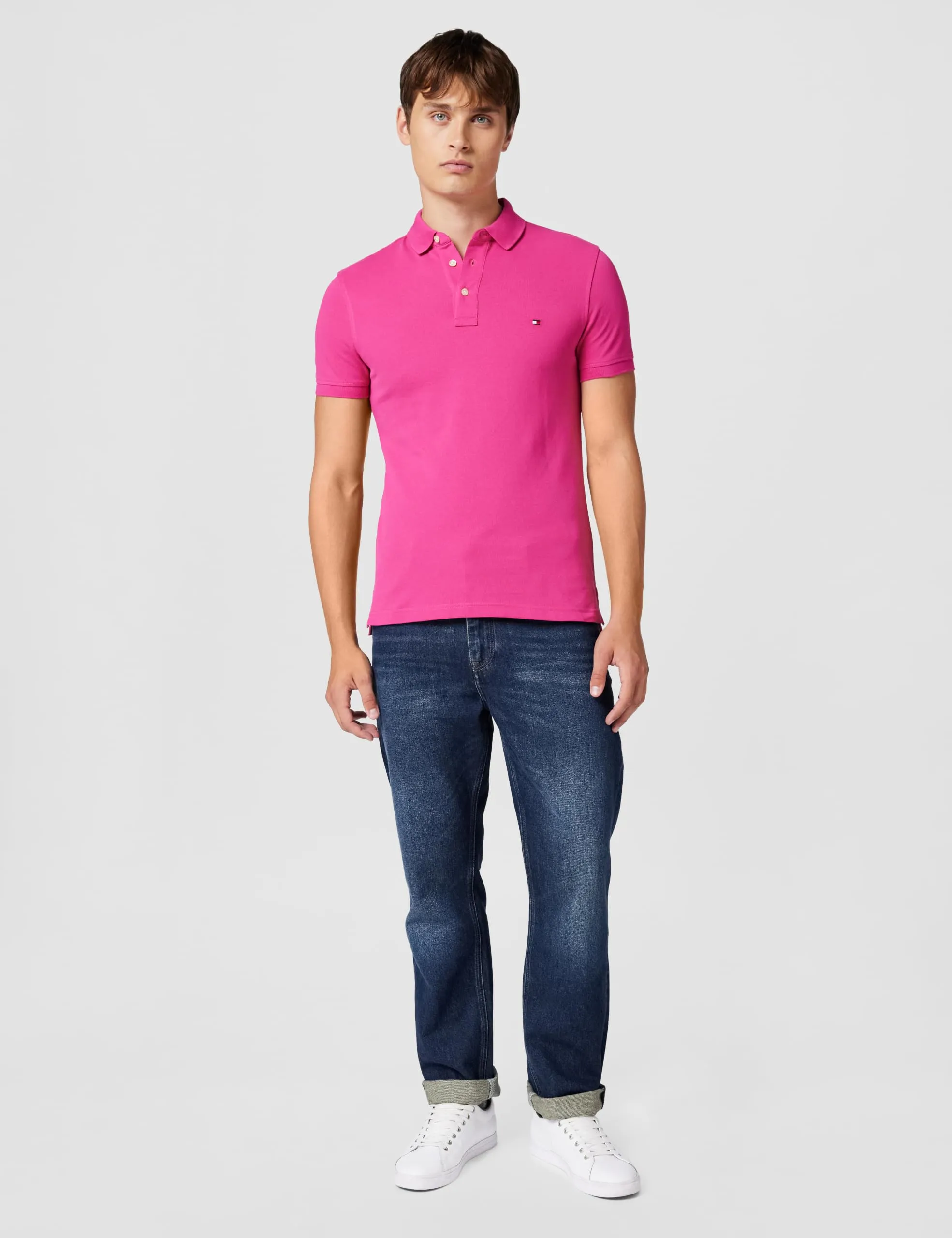 Tommy Hilfiger 1985 Slim Fit Polo Shirt, Eccentric Magenta, XXL - immagine 6