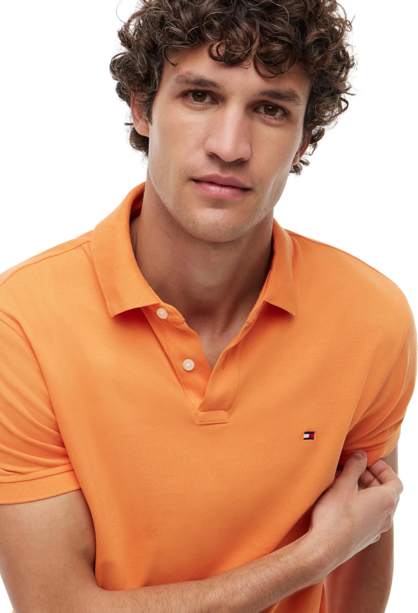 Tommy Hilfiger 1985 Regular Fit Polo Shirt, Orange Tulip, S - immagine 4