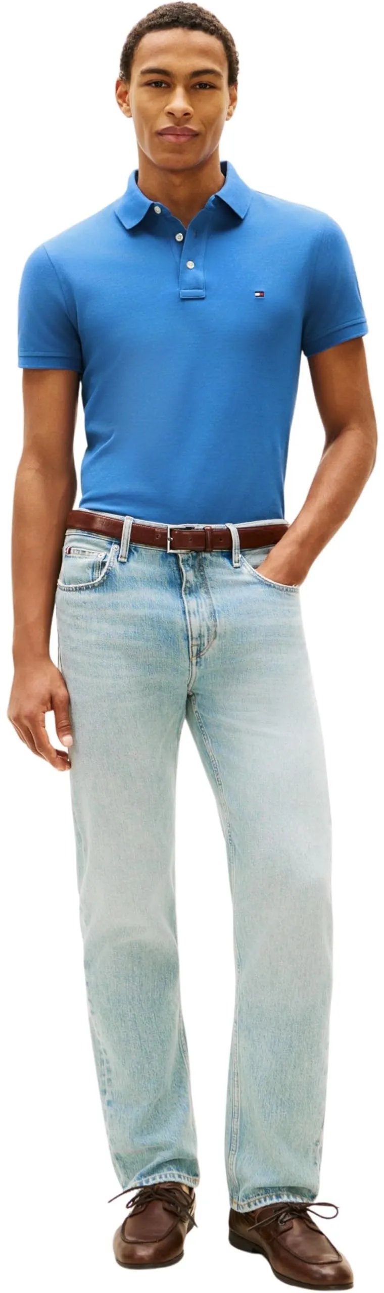 Tommy Hilfiger 1985 Slim Fit Polo Shirt, Blue Orbit, M - immagine 5