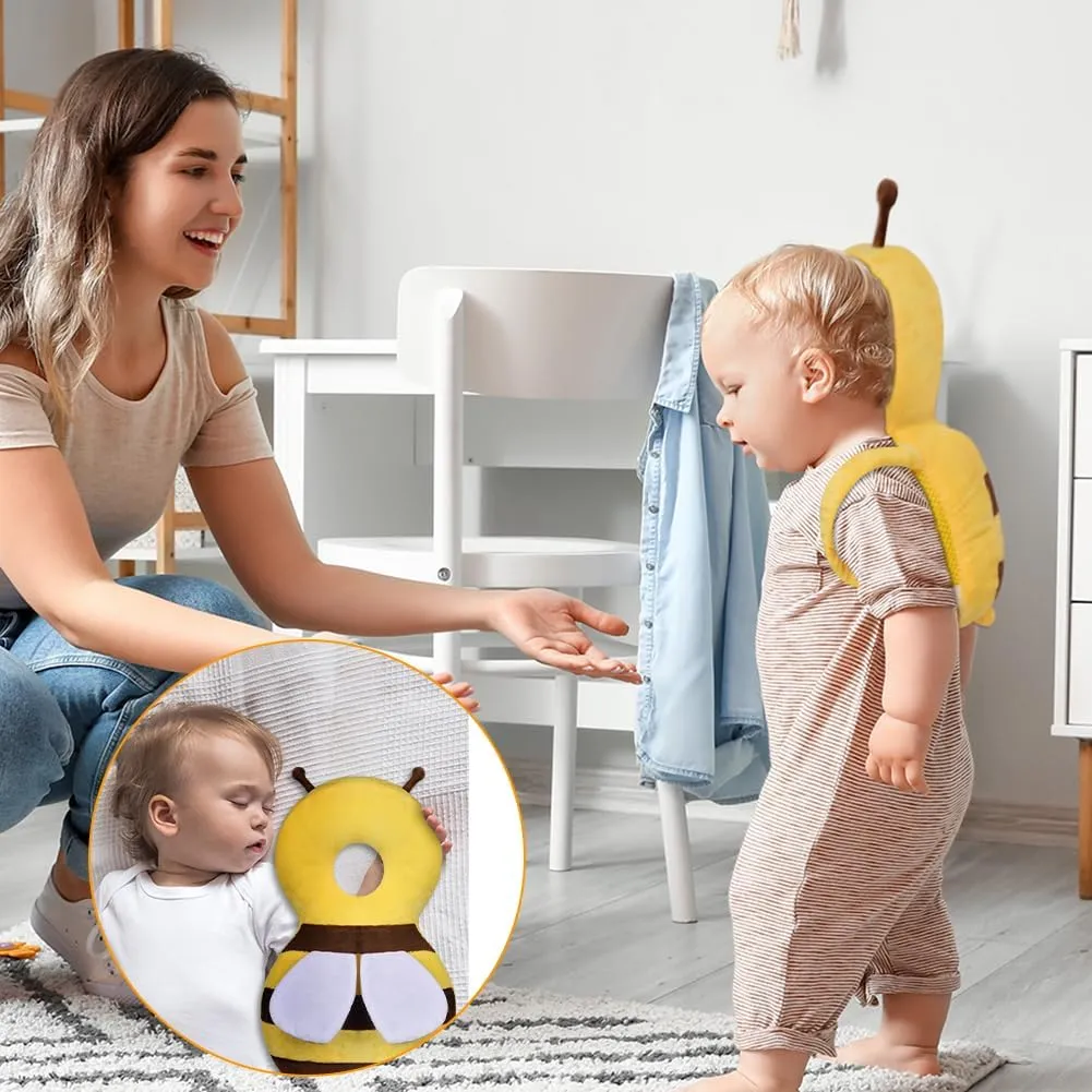 Vicloon Protezione Testa per Neonato, Cuscino di Sicurezza Regolabile per Bambini, Ape Gialla - immagine 7