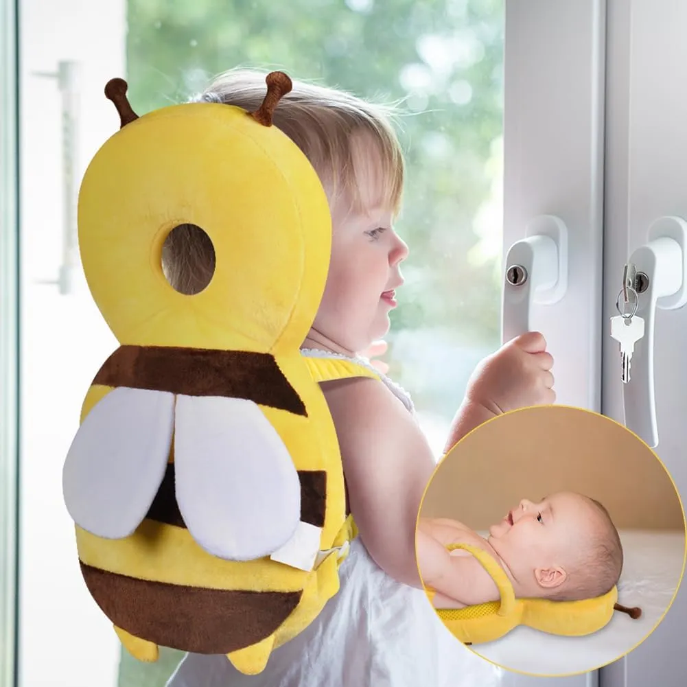 Vicloon Protezione Testa per Neonato, Cuscino di Sicurezza Regolabile per Bambini, Ape Gialla - immagine 8