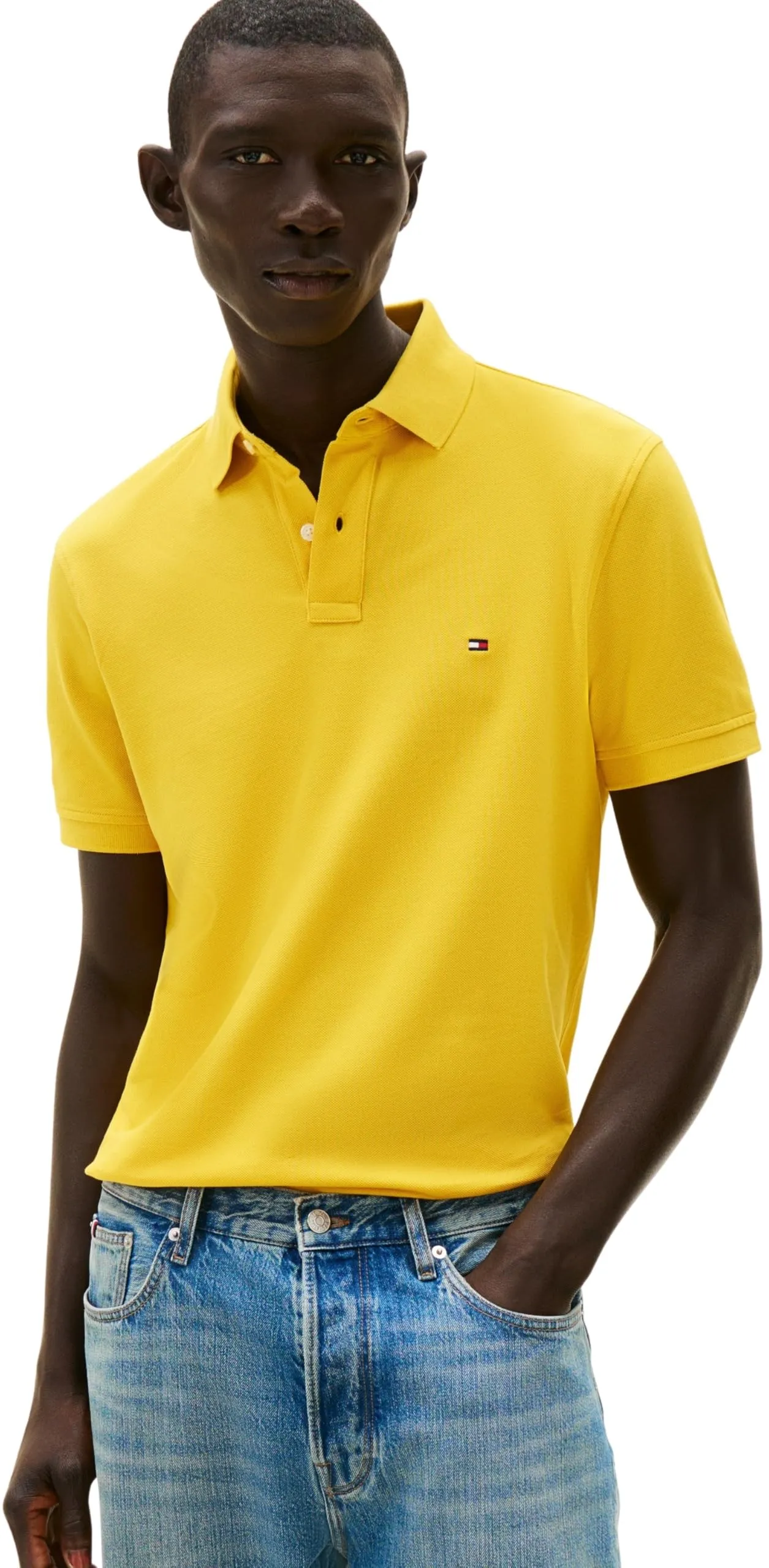 Tommy Hilfiger Polo Maniche Corte 1985 Regular Fit, Morningside Yellow, XL - immagine 1