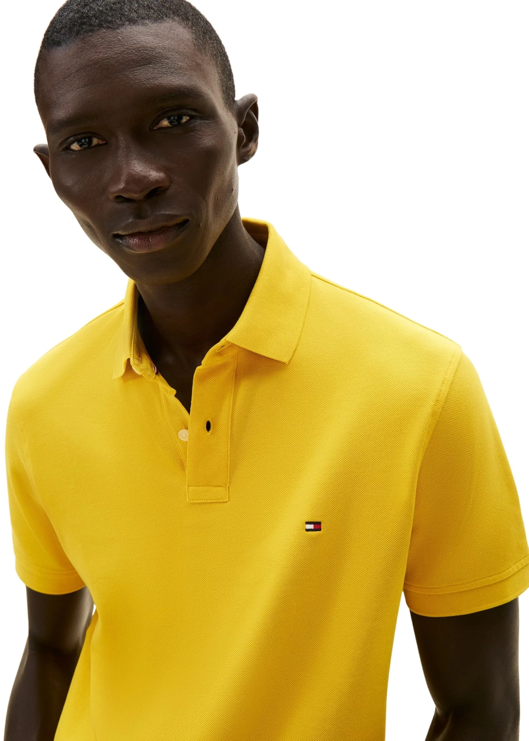 Tommy Hilfiger Uomo Maglietta Polo Maniche Corte 1985 Regular Fit, Morningside Yellow, M - immagine 4