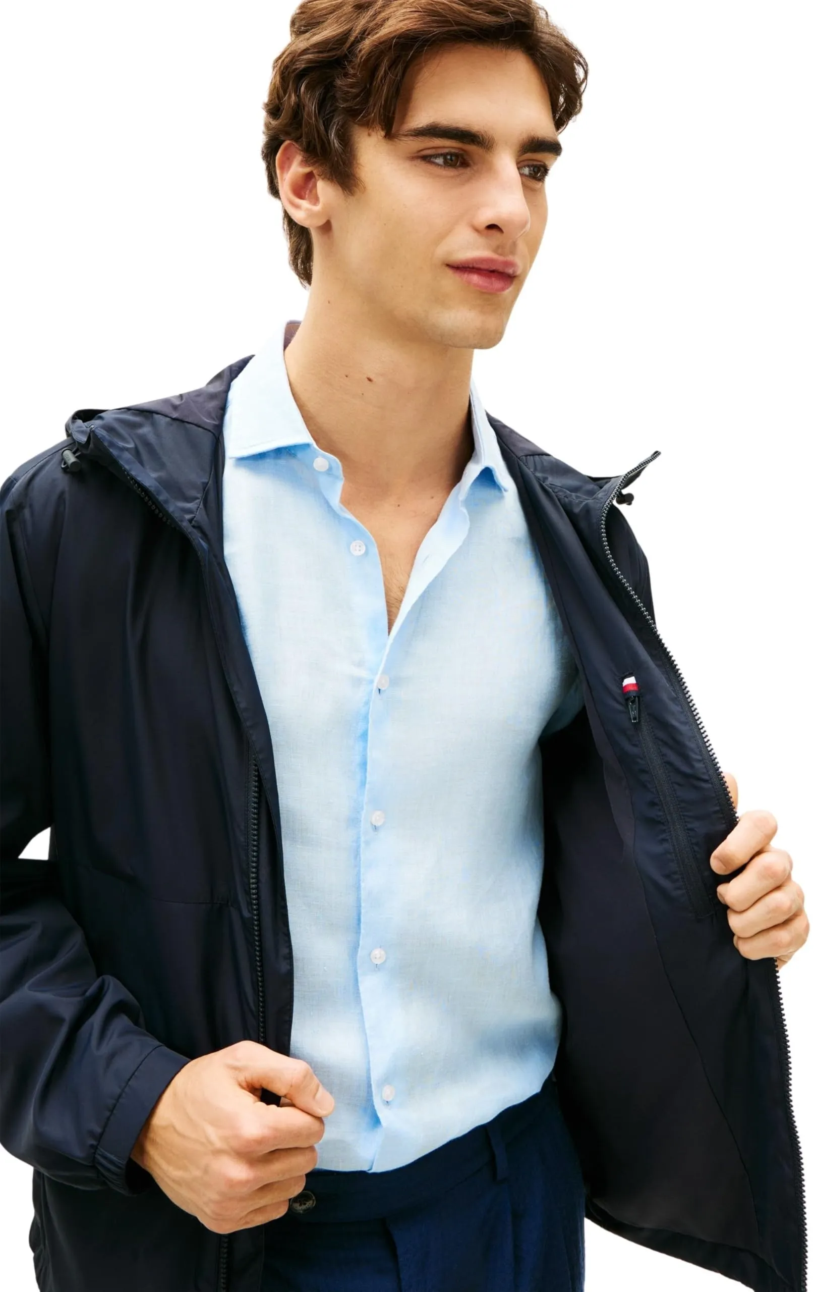 Tommy Hilfiger Giacca a Vento con Cappuccio, Blu Desert Sky, XL - immagine 6
