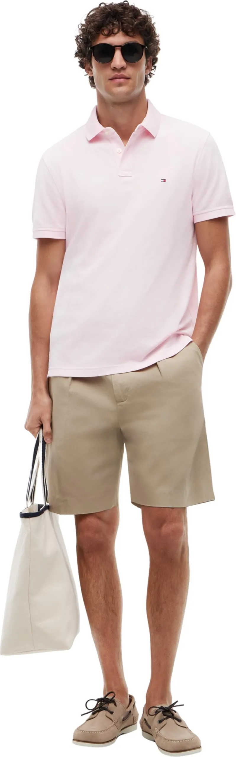 Tommy Hilfiger 1985 Regular Fit Men's Short Sleeve Polo Shirt, Pink Lily, XXL - immagine 4