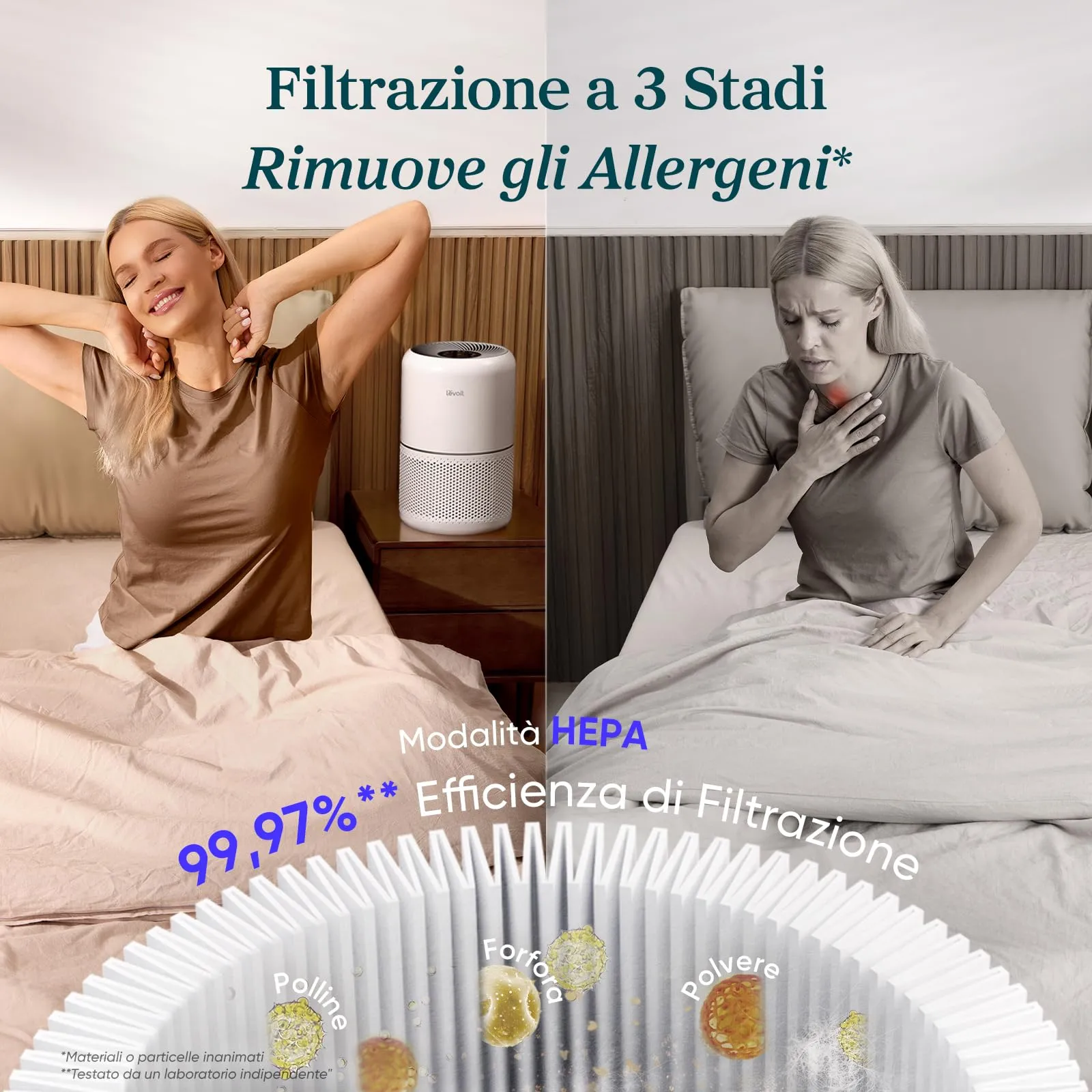 Levoit Core 300 Purificatore d'Aria con Filtro HEPA, fino a 44m² - immagine 3