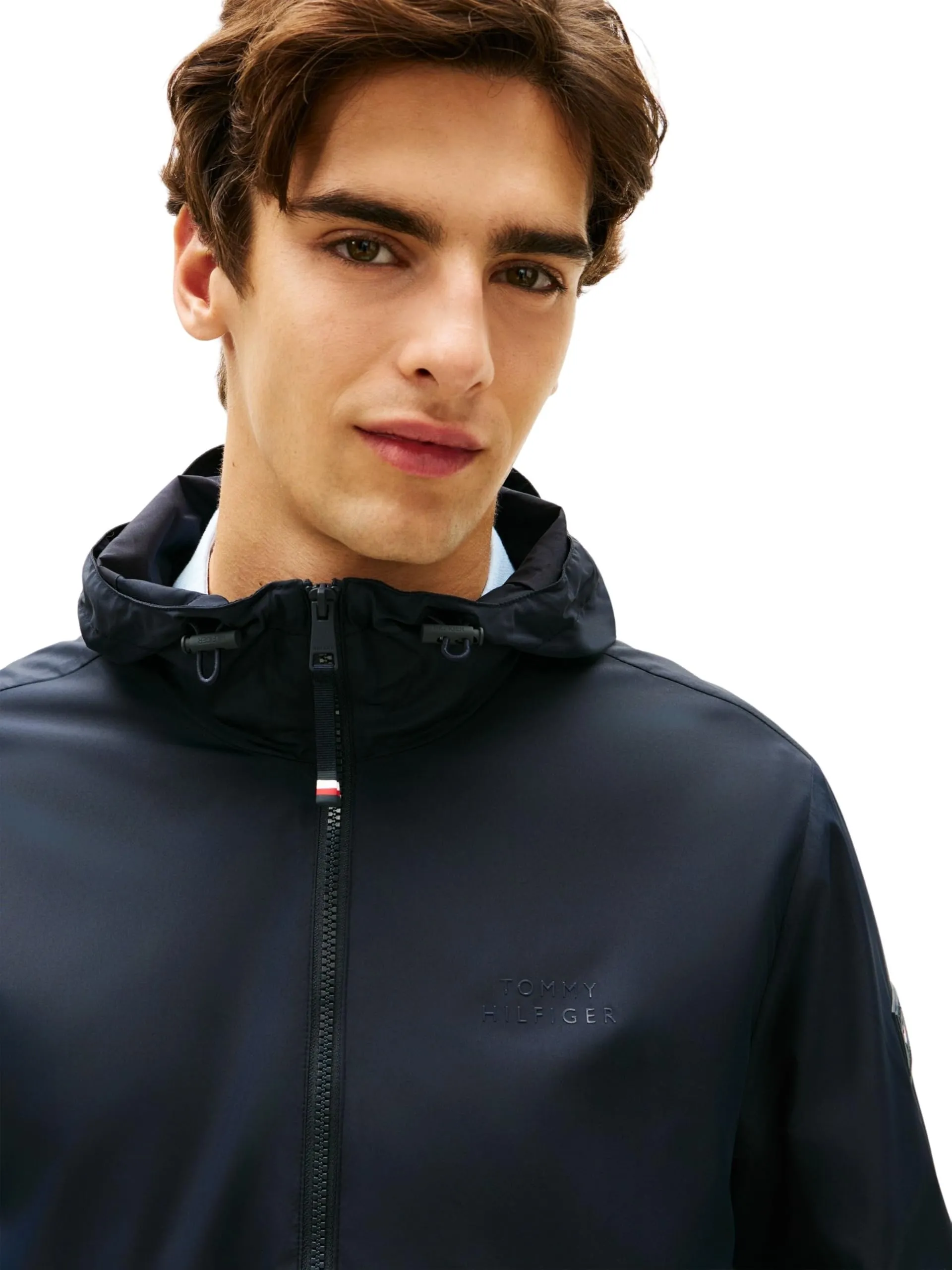 Tommy Hilfiger Uomo Giacca a Vento Hooded, Desert Sky, L - immagine 4