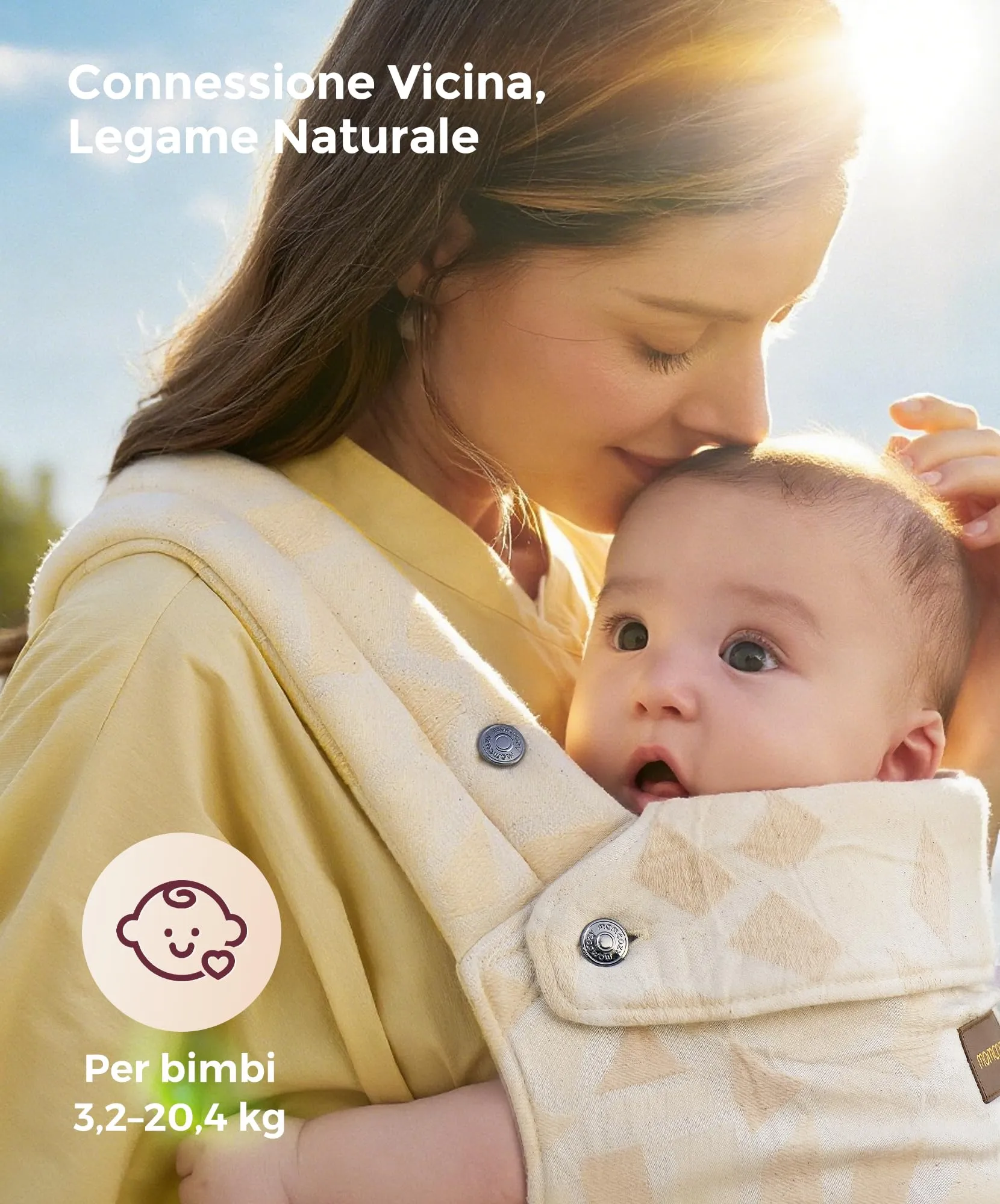 Momcozy Marsupio Neonato Ergonomico 3,2-20 kg (3-24 Mesi) Motivo Geometrico - immagine 4