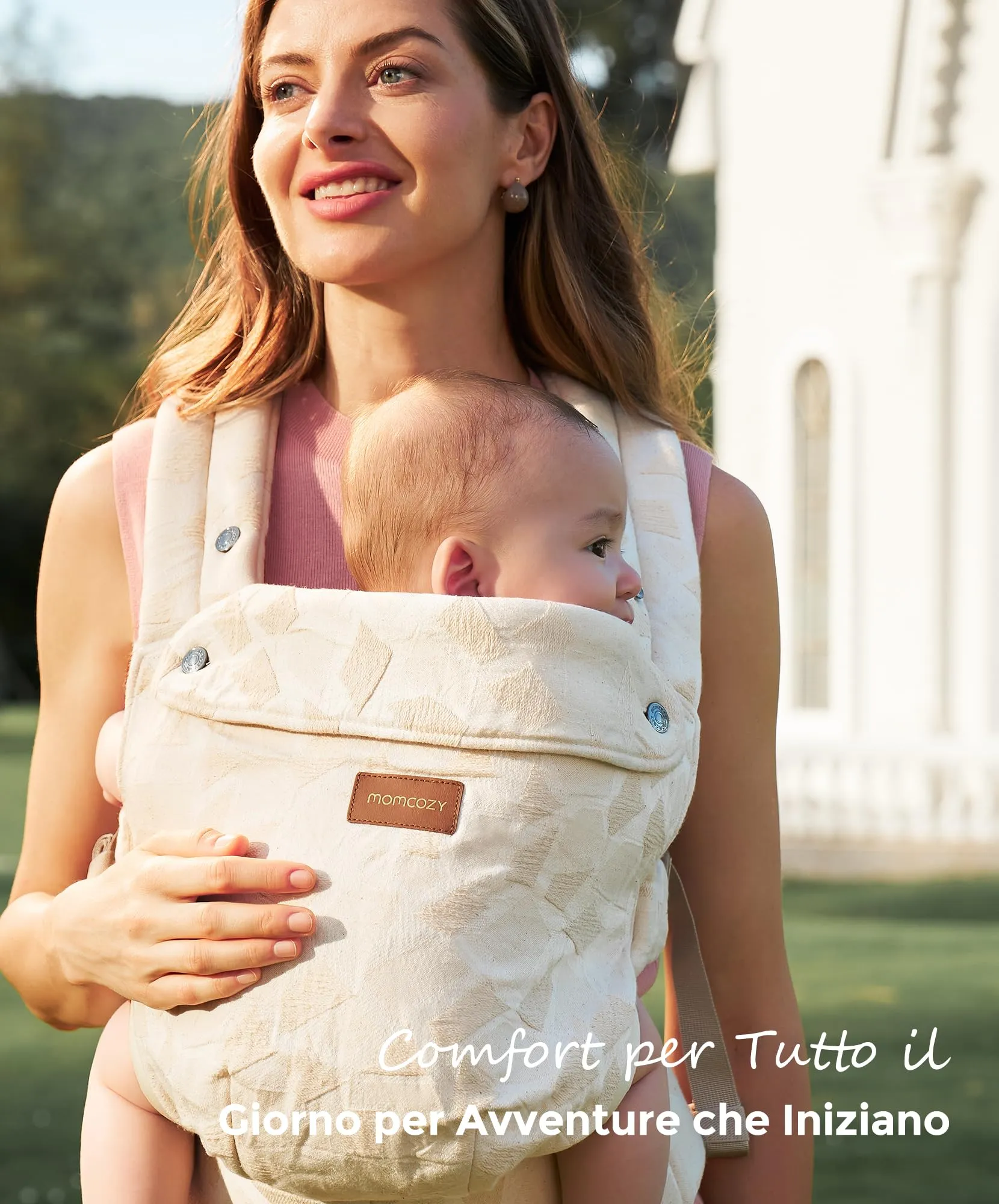 Momcozy Marsupio Neonato Ergonomico 3,2-20 kg (3-24 Mesi) Motivo Geometrico - immagine 7