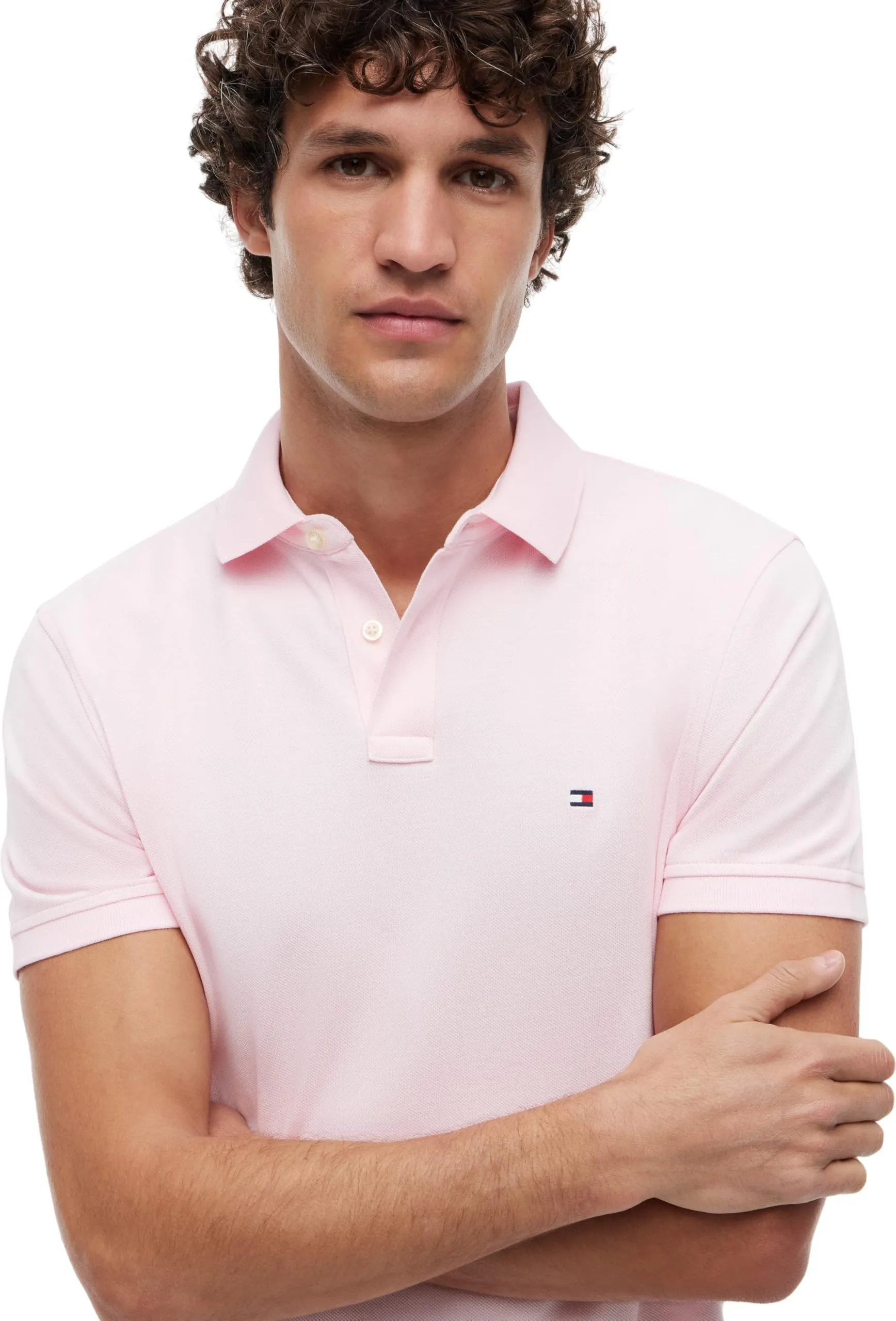 Tommy Hilfiger Uomo Maglietta Polo 1985 Regular Fit, Pink Lily, S - immagine 3