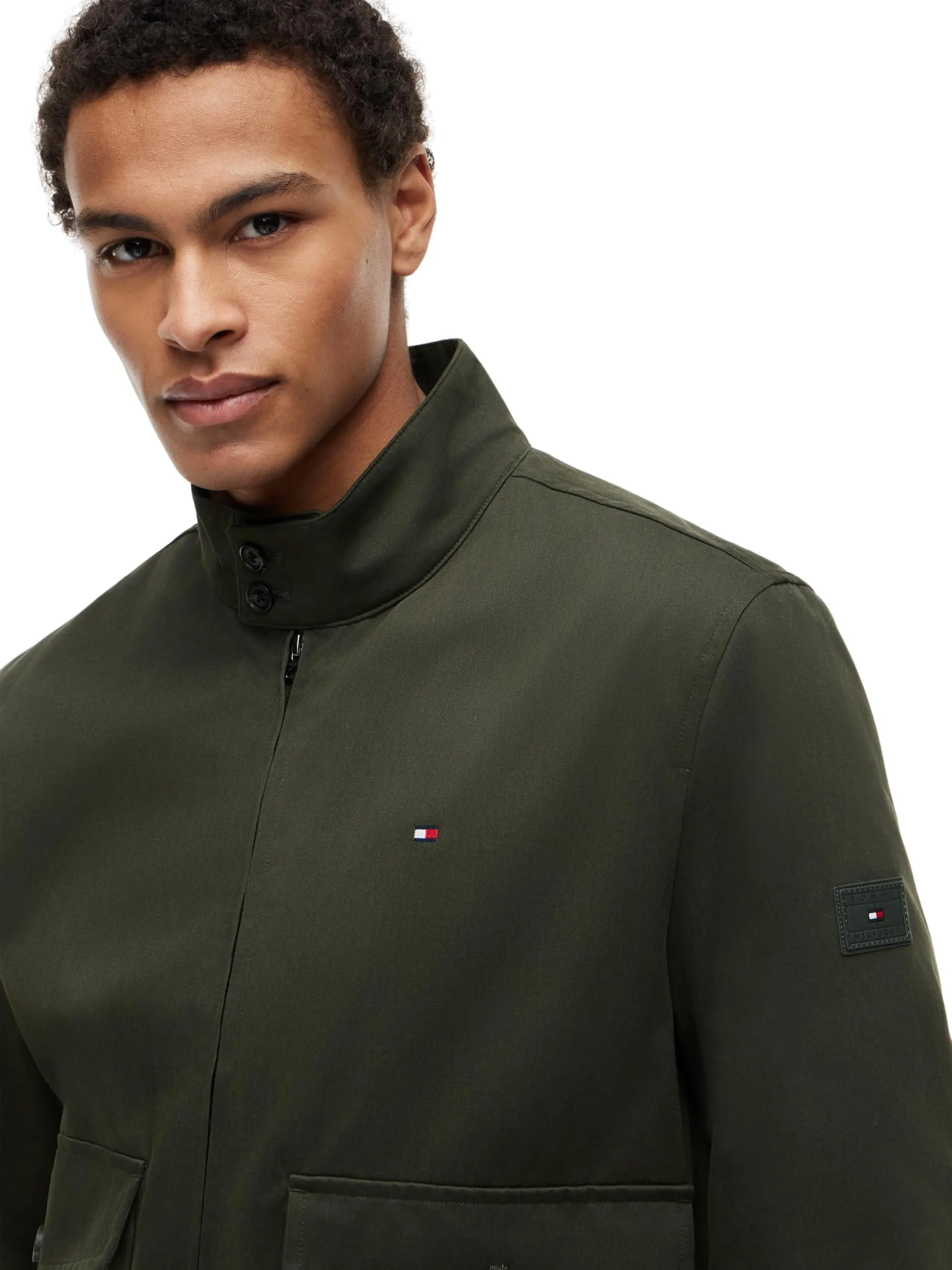 Tommy Hilfiger Uomo Giacca Harrington in Cotone, Verde Eclipse Green, XXL - immagine 4