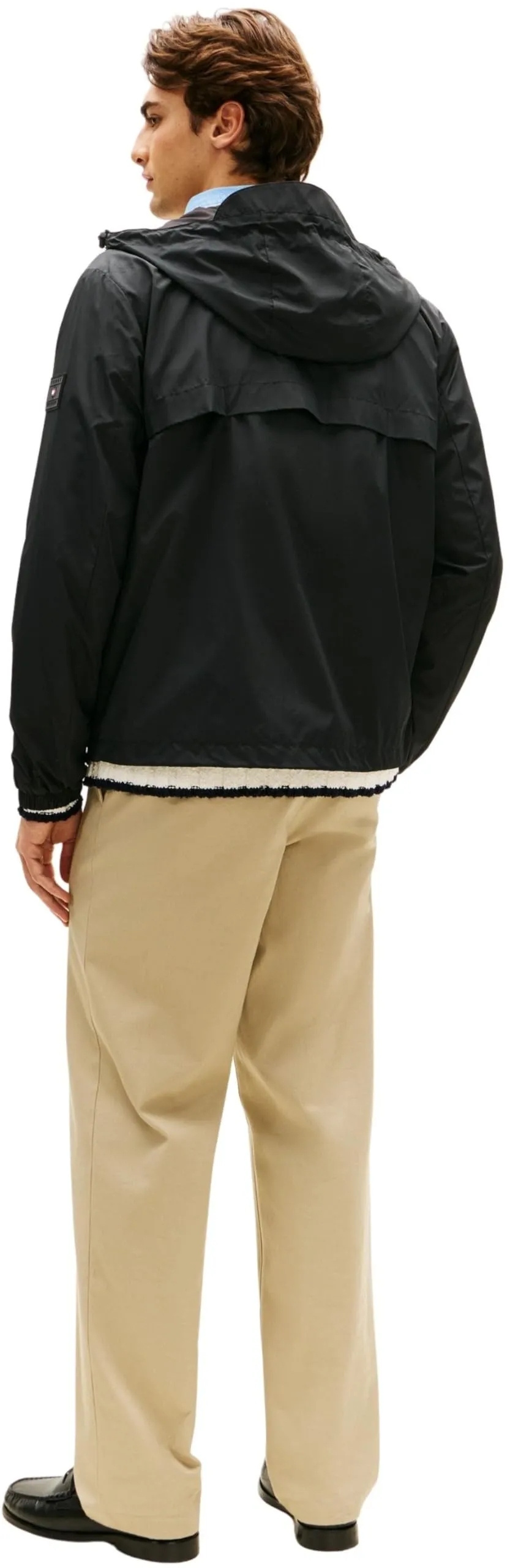 Tommy Hilfiger Uomo Giacca a Vento con Cappuccio, Nero, S - immagine 3