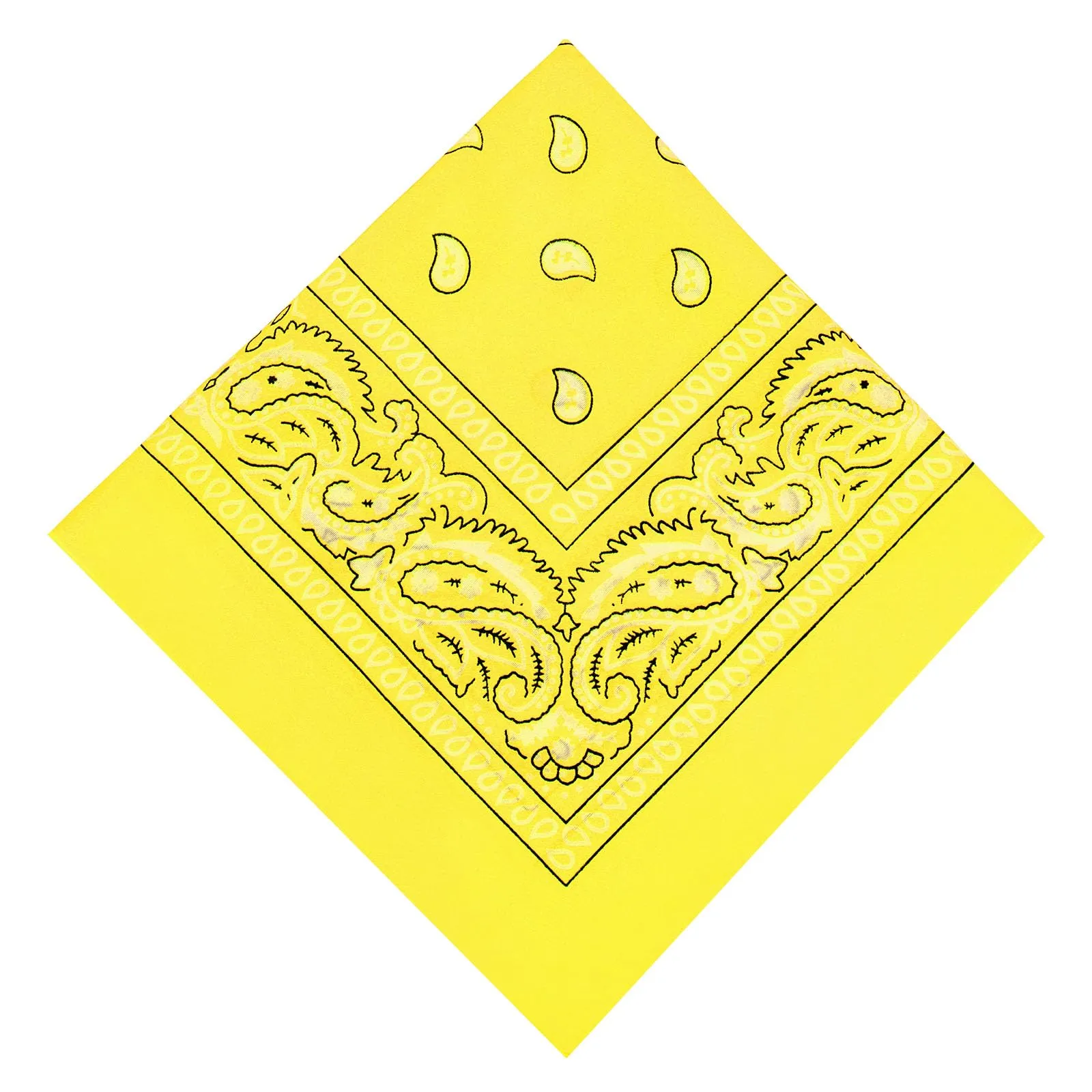 Aomig Bandana Giallo Limone a Motivo di Anacardi, 55 x 55 cm - immagine 1