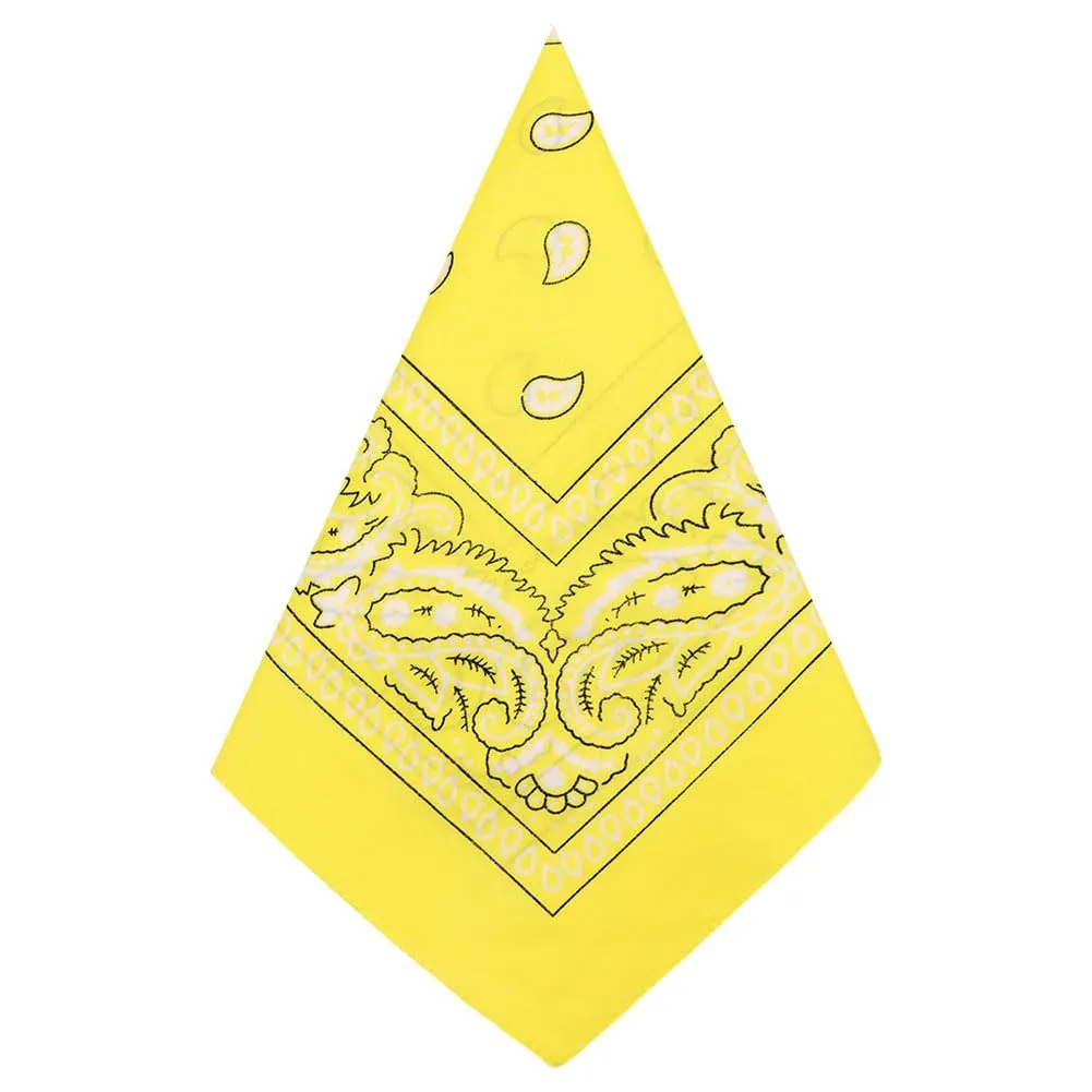 Aomig Bandana Giallo Limone a Motivo di Anacardi, 55 x 55 cm - immagine 8