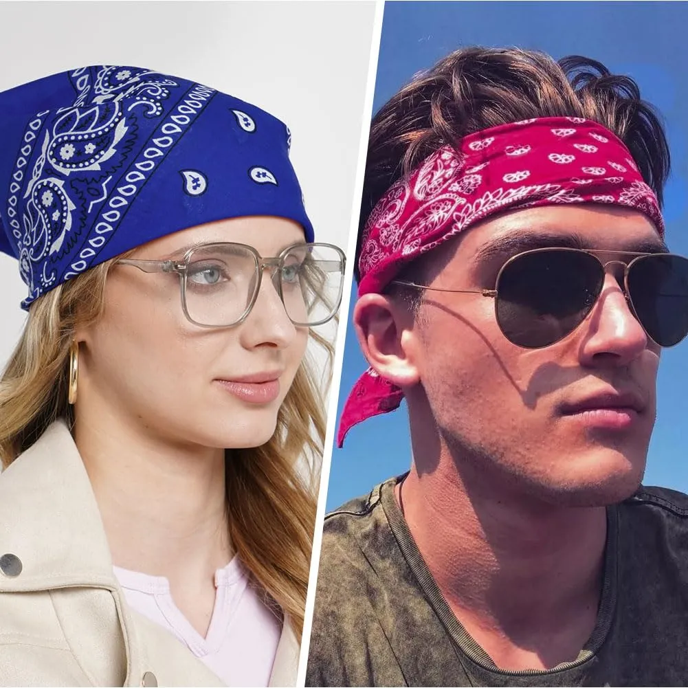 Aomig Bandana Blu Reale con Motivo Anacardi, 55 x 55 cm - immagine 7