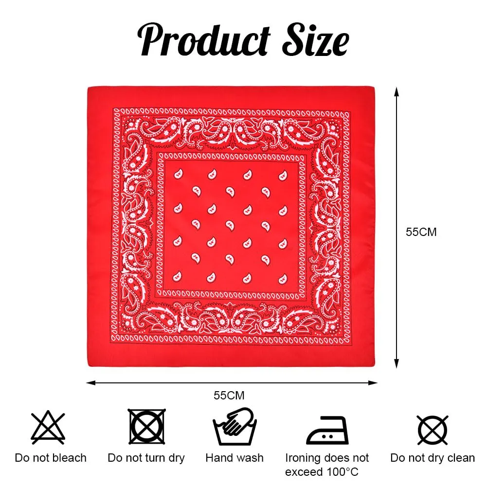 Aomig Set di 6 Bandane Multicolori, 55 x 55 cm - immagine 2