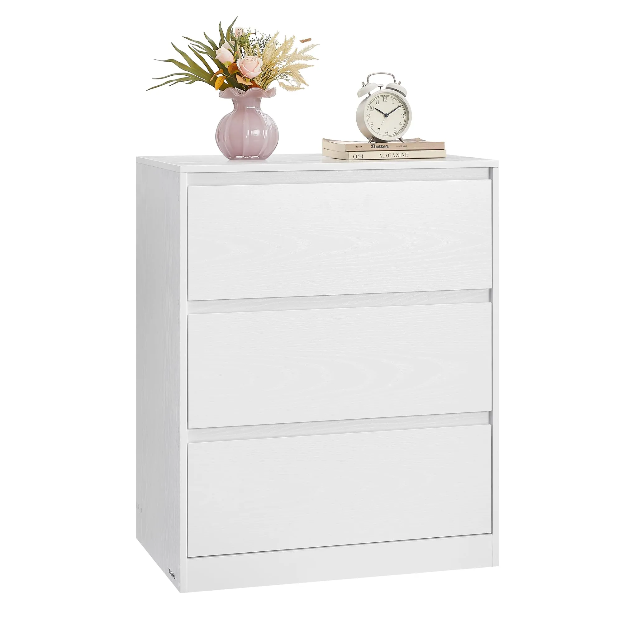VASAGLE KAILYN Cassettiera con 3 Cassetti, 40 x 60 x 75 cm, Bianco Neve LTS613WE01V1 - immagine 1