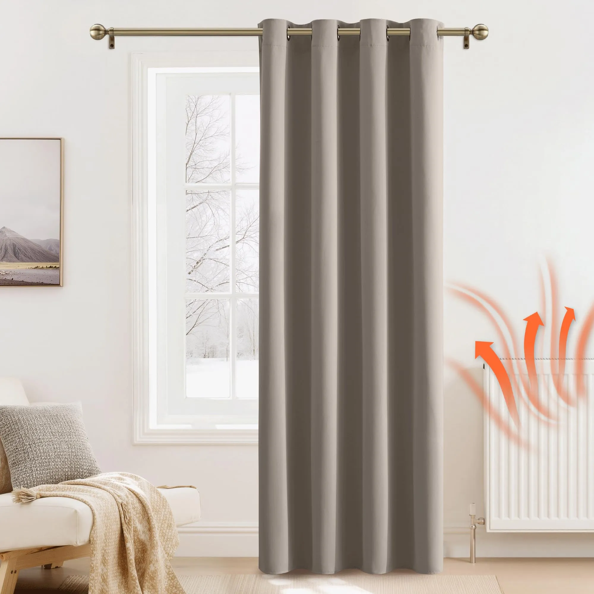 PONY DANCE Tenda Oscurante Termica Isolante, 140 x 220 cm, Sabbia - immagine 2