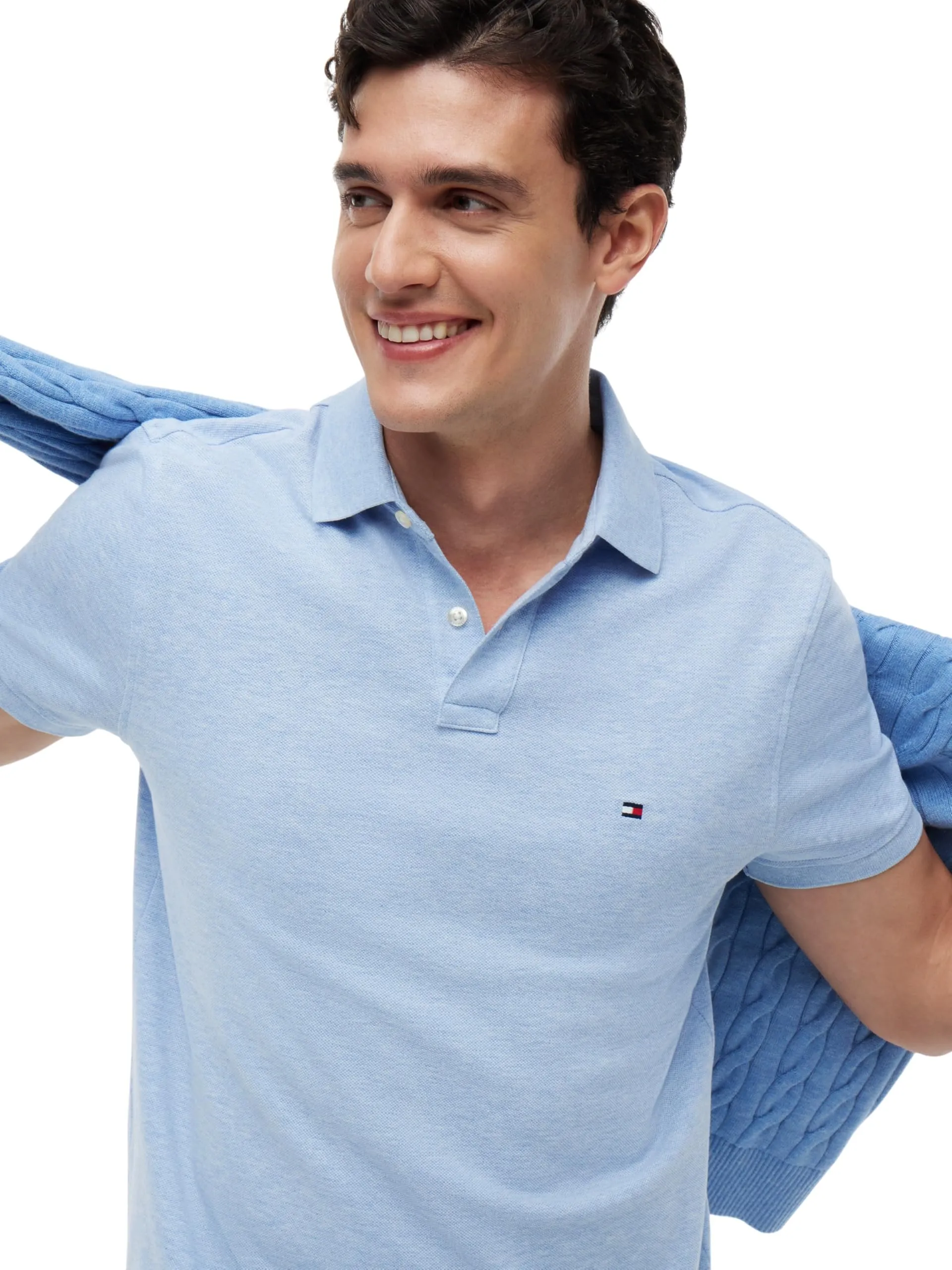 Tommy Hilfiger 1985 Regular Fit Polo Shirt, Vessel Blue Heather, XS - immagine 4
