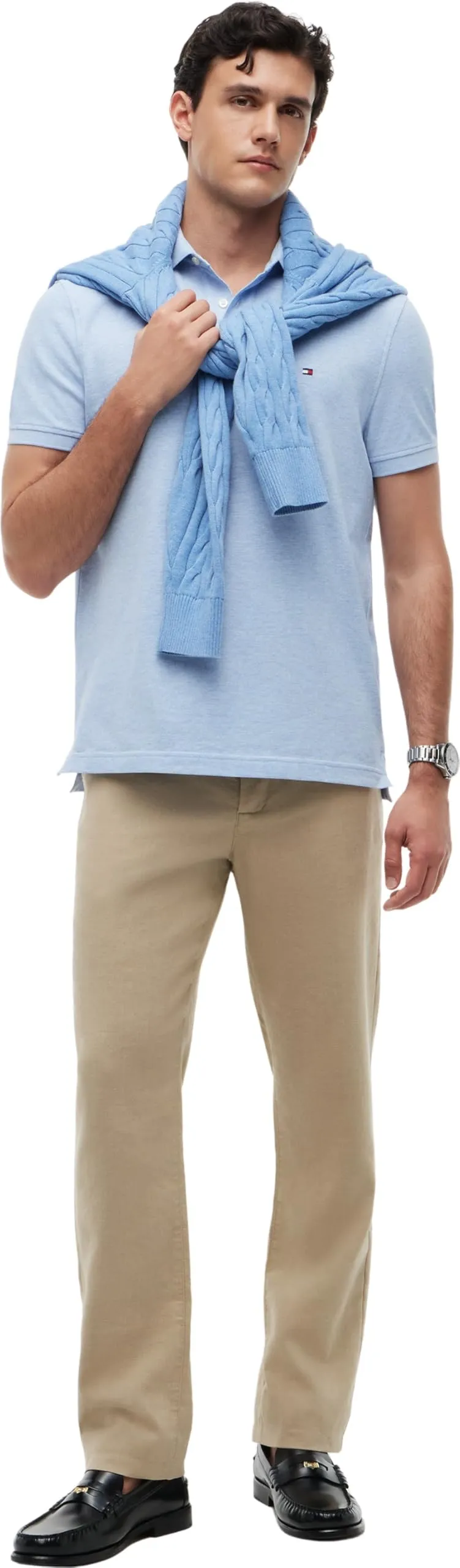 Tommy Hilfiger 1985 Regular Fit Polo Shirt, Vessel Blue Heather, XS - immagine 5