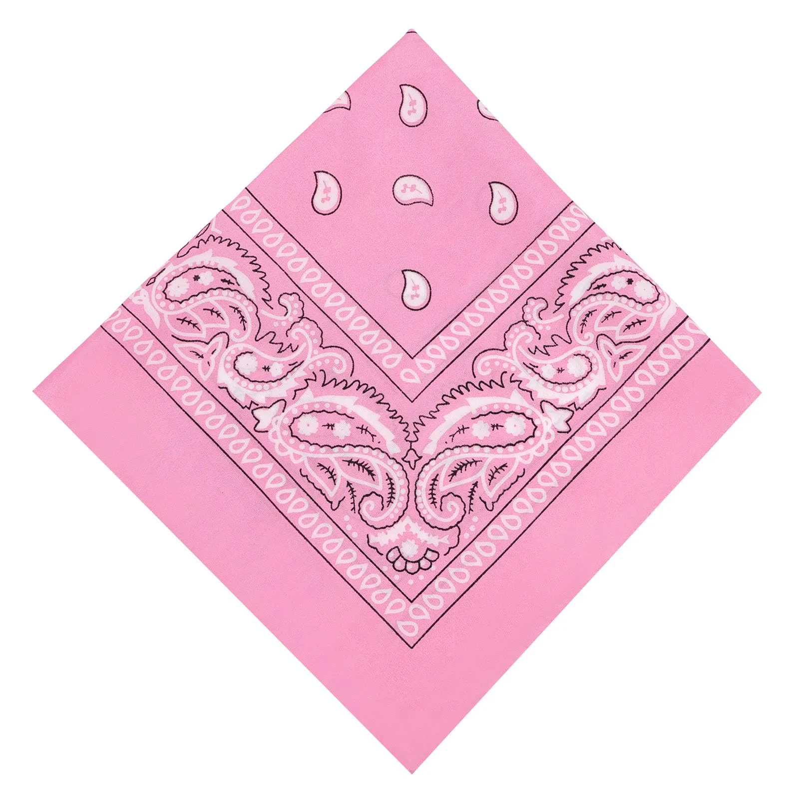 Aomig Bandana Rosa Chiaro con Motivo di Anacardi, 55 x 55 cm - immagine 1