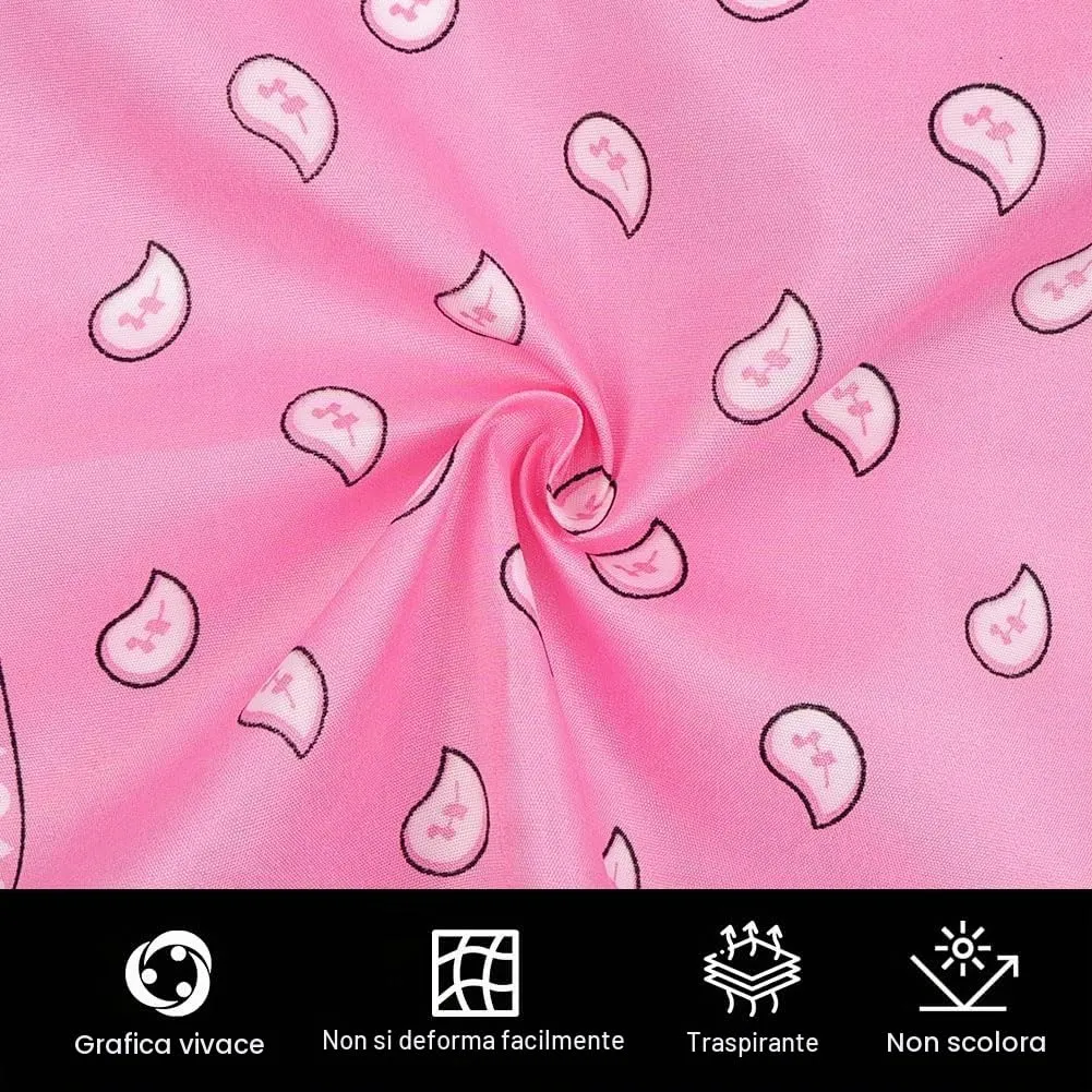 Aomig Bandana Rosa Chiaro con Motivo di Anacardi, 55 x 55 cm - immagine 3