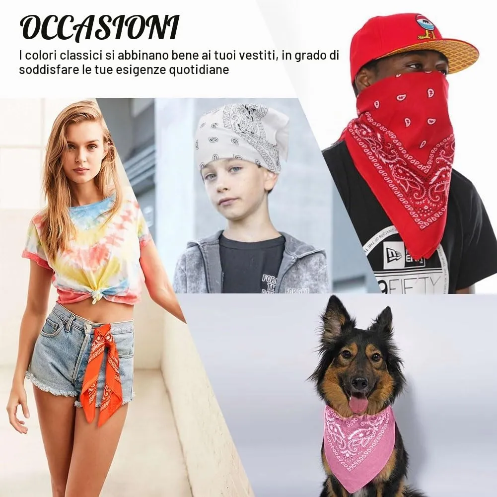 Aomig Bandana Rosa Chiaro con Motivo di Anacardi, 55 x 55 cm - immagine 5